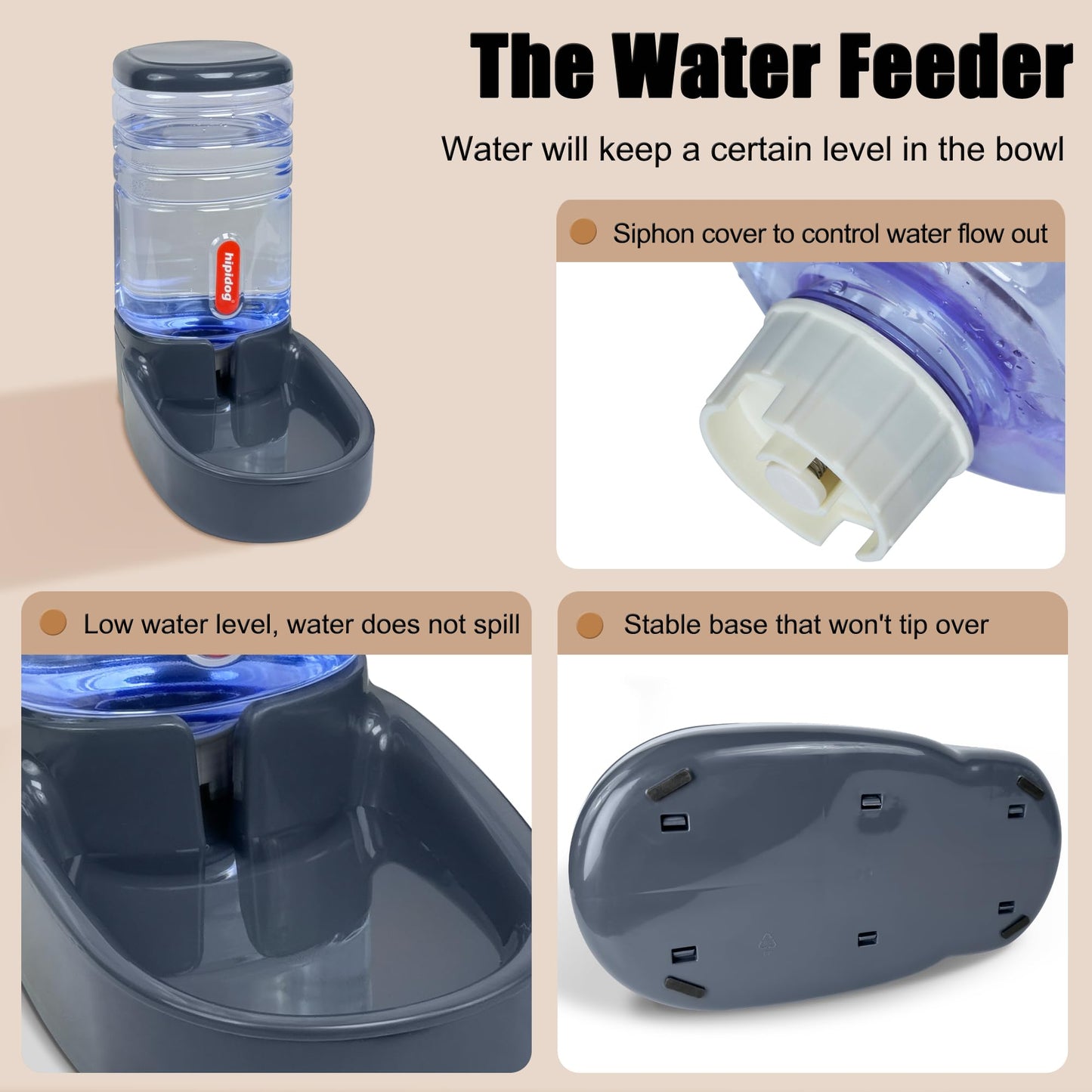 Automatic Pet Feeder Small&Medium Pets Automatic Food Feeder and Waterer Set 3.8L, Travel Supply Feeder and Water Dispenser for Dogs Cats Pets Animals