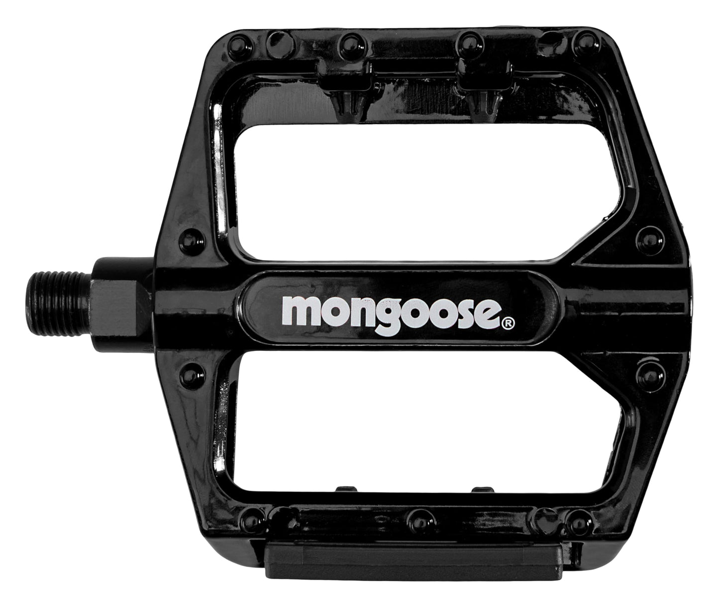 Mongoose Mountain Bike Pedals, Black, Set of 2, Lightweight and Durable Alloy Stands Up to Tough Riding, with Reflectors, Fits 1/2" or 9/16" Cranks, Easy Installation, Replacement Bike Pedals