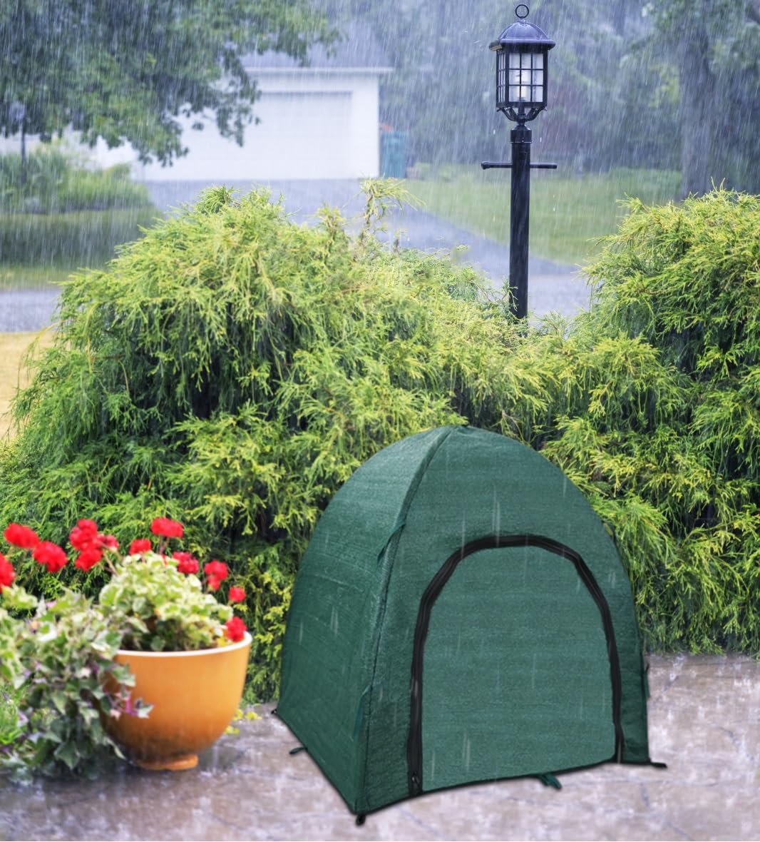 YAMYGA Winter Plant Covers for Snow and Ice Protection Shrub Cover Freeze Protection Plant Tent Protect Outdoor Plant and Potted Plant from Snow Frost Sun and Animal with Zipper Door 28*28*30 (2Packs)