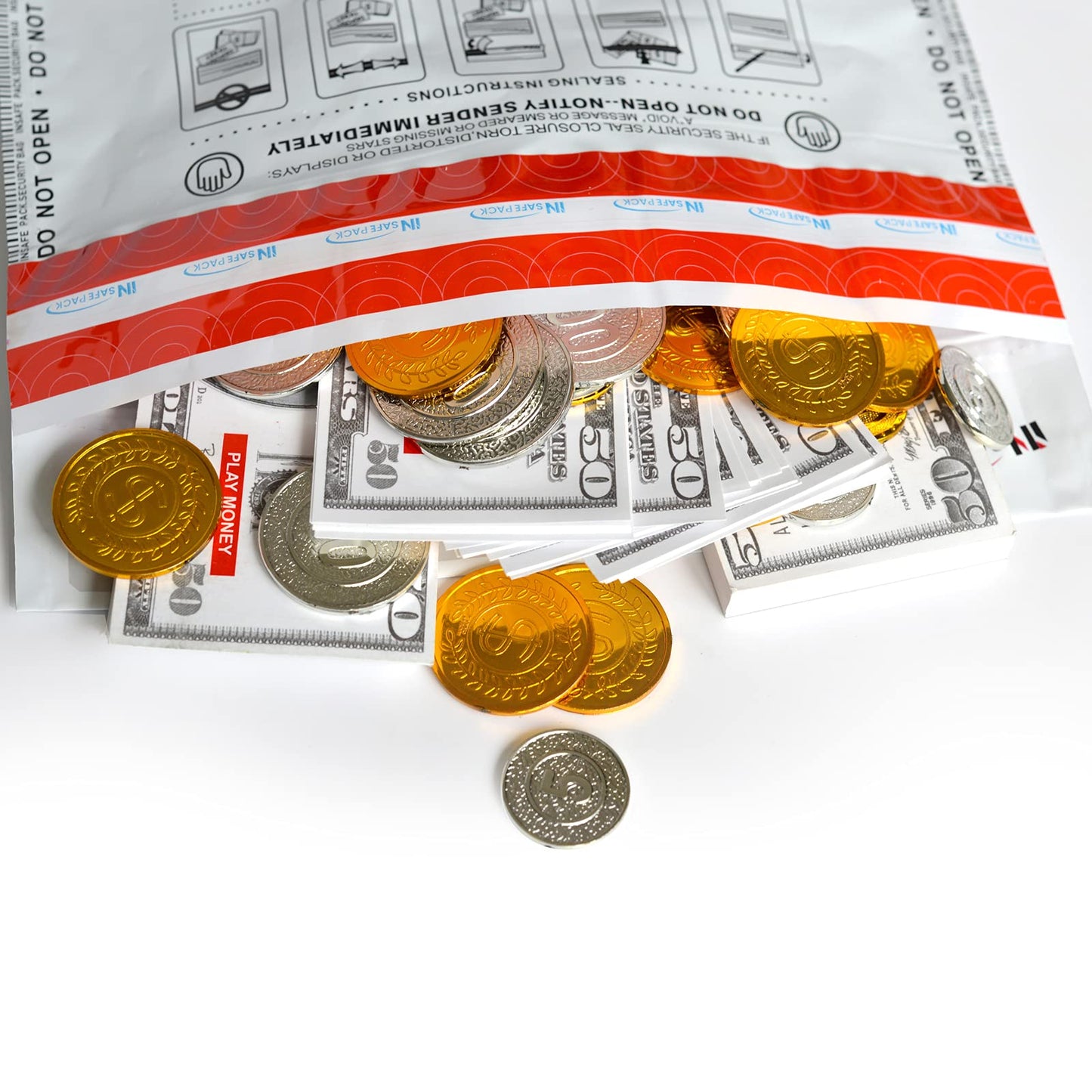 INSAFEPACK 100PCS 12"x16" Bank Deposit Bags - 100% Recyclable Tamper Evident Bags - Self Adhesion Security Bank Pocket