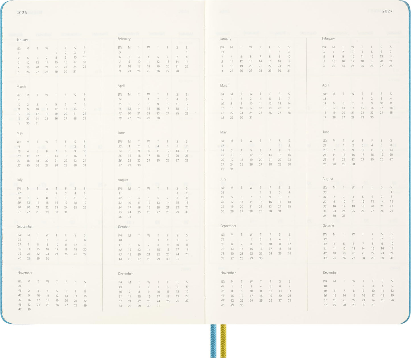 Moleskine Limited Edition Peanuts 'Charlie & Lucy' 18 Month 2025-2026 Weekly Planner, Hard Cover, Large (5" x 8.25"), Reef Blue, 208 pages