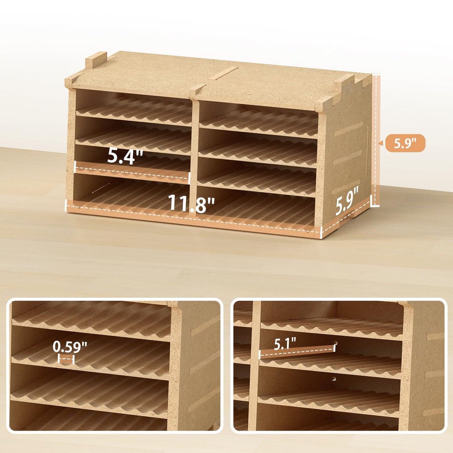 Bucasso Model Kit Tool Storage Rack, Making Organizer with MDF Material, Brush/Tweezers Storage, Craft Supplies Brush/Tool Holder for Tamiya and Gundam Tools, GK4