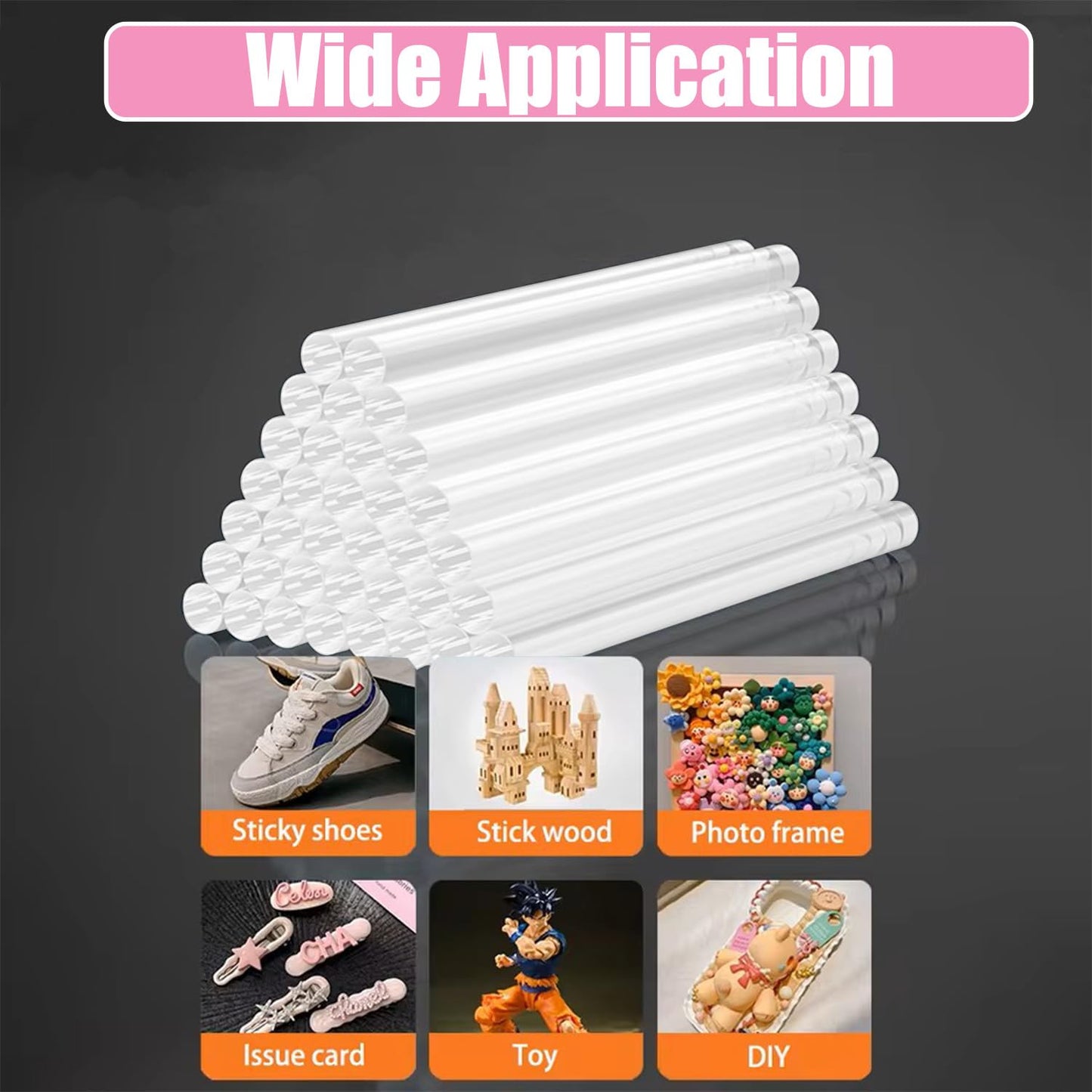 MONVICT 400 Pcs Glue Sticks, 0.27 in. Diameter, 4 in. Length - Mini High Adhesion Hot Melt Glue Sticks for Crafts, DIY, Repairs & School Projects - Fits Most Mini Glue Guns