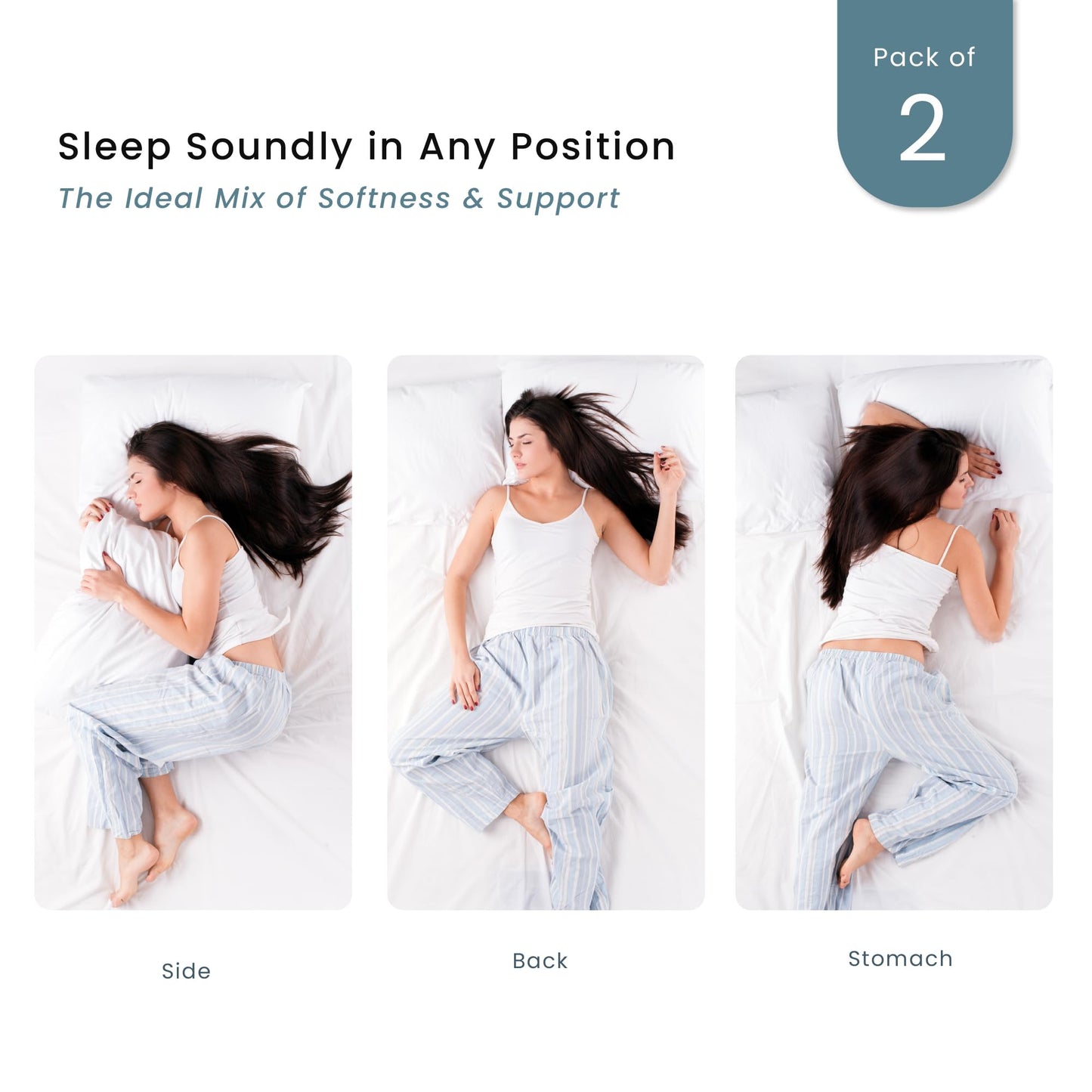 Threadmill Bed Pillows King Size Set of 2 | Down Alternative Cooling Bed Pillow for Sleeping | Firm Soft Pillows for Bed | 20 x 36 Hotel, King Size Pillows 2 Pack for Back, Stomach or Side Sleepers