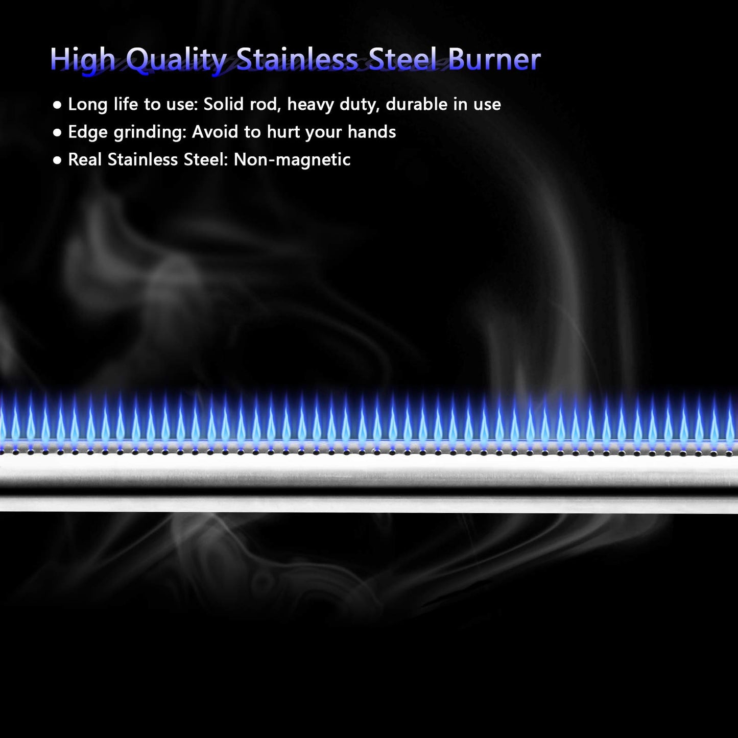 Uniflasy 41862 Grill Burner Tube for Weber Q200 Q220 Q2000 Q2200 Gas Grill, Stainless Steel Grill Burner Replacement Part for Weber 69956, 20.5 inch