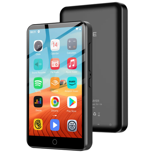 80GB MP3 Player with Bluetooth and WiFi, 4" Touchscreen MP3 MP4 Player with and Speaker, Spotify Music Player with Audible, Amazon Player, MP4&MP3 Player up to 1TB (Black)