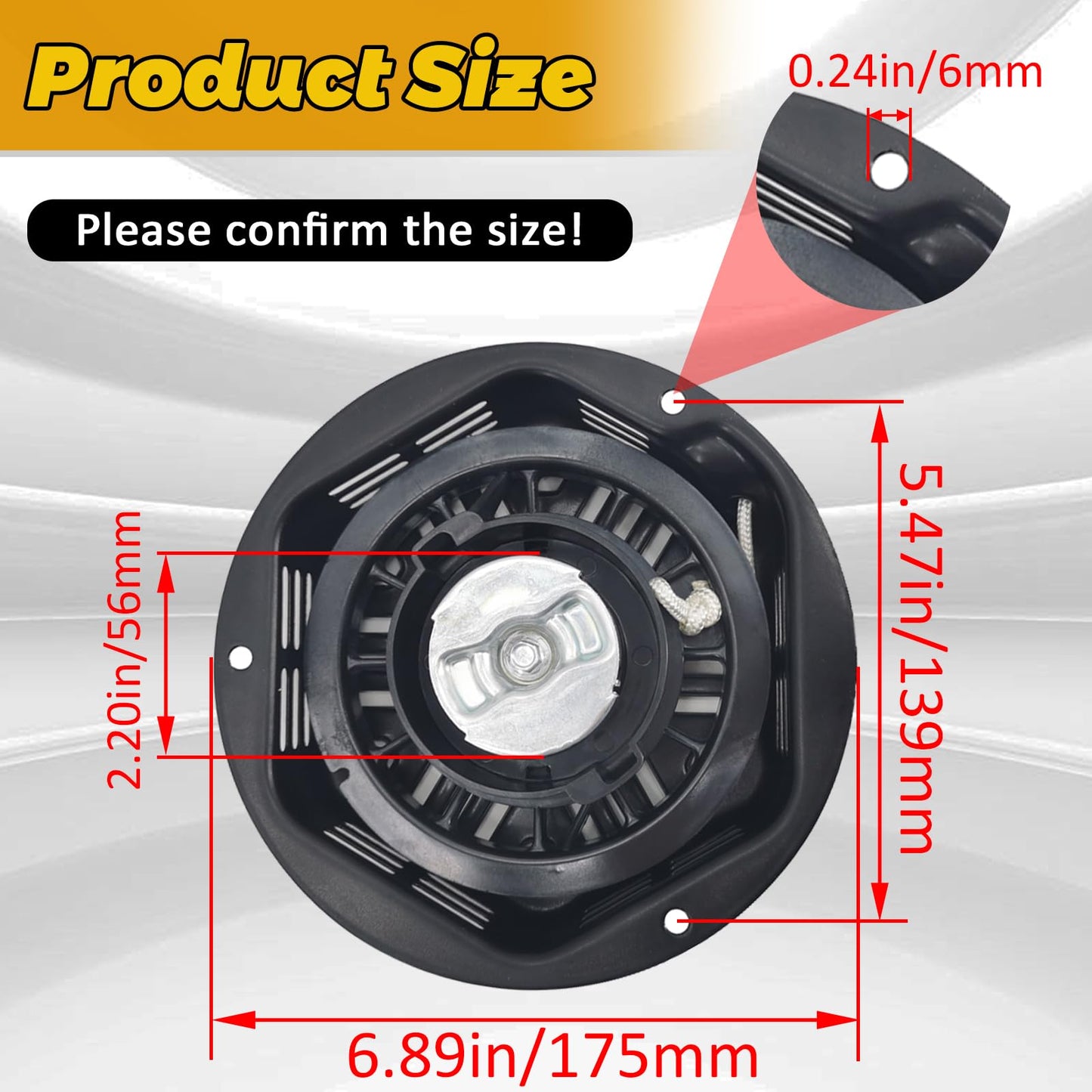 WOTIAN Recoil Starter Compatible with Champion 212cc 196cc 224cc Pull Start Assembly Generator Parts 3500w 4000w Part#22.061000.00