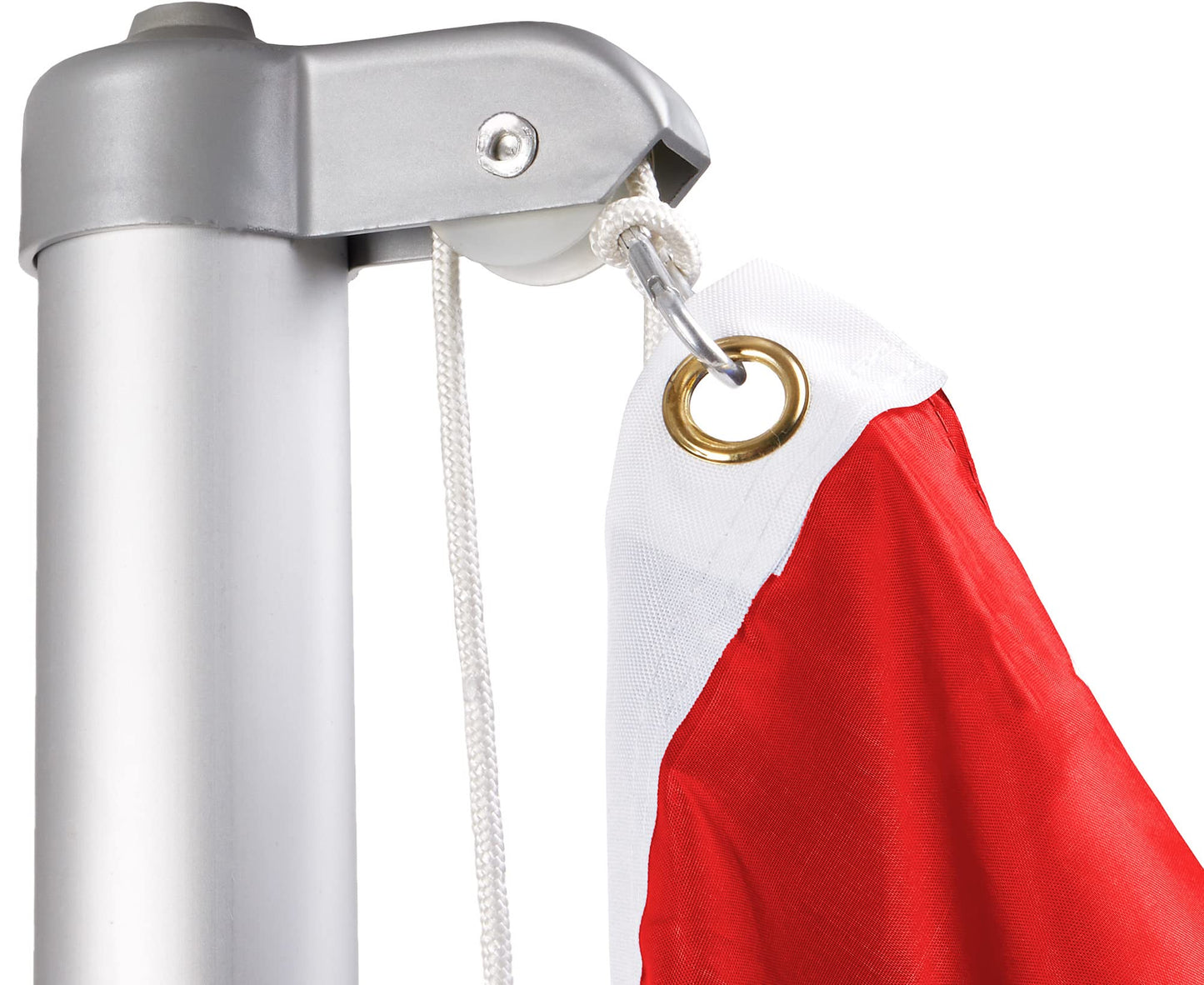 BRUBAKER 13.1 Feet (4m) Aluminum In-Ground Flagpole with 5 Feet by 3 Feet (150 x 90cm) Canadian Flag