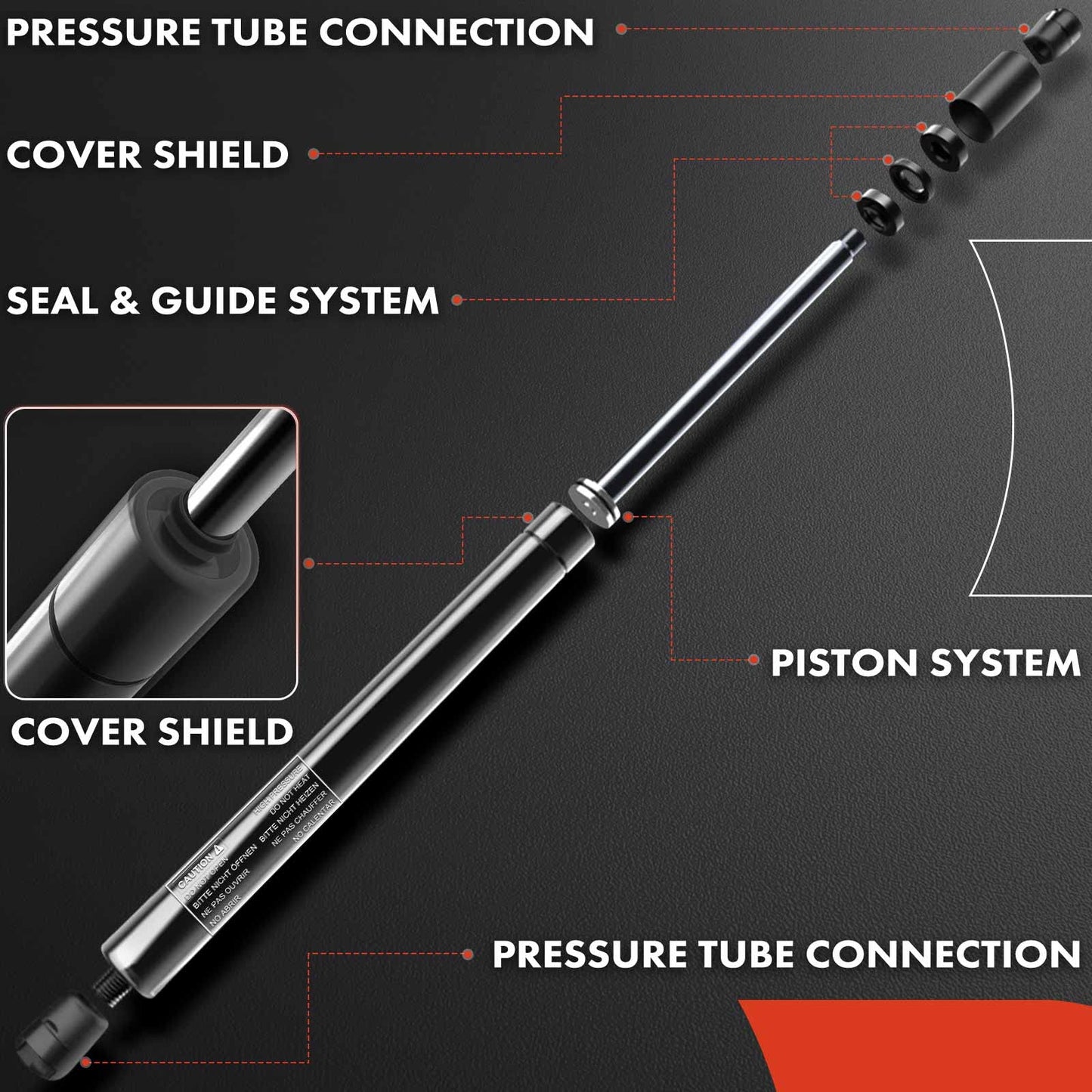 A-Premium Rear Window Glass Lift Supports Shock Struts Compatible with Select Toyota Models - Highlander 2008-2013 Sport Utility Not for Rear Tailgate - Replace# 68940OE020 (2PC Set)