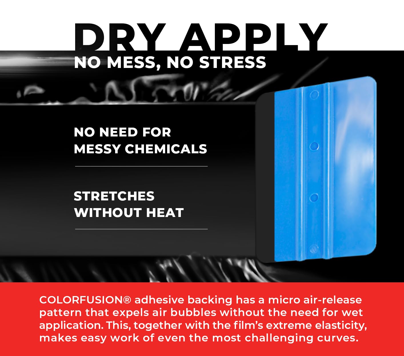 ColorFusion PPF by VViViD, Gloss Piano Black Dry Apply PPF Vinyl Car Wrap Roll 1.3ft x 5ft