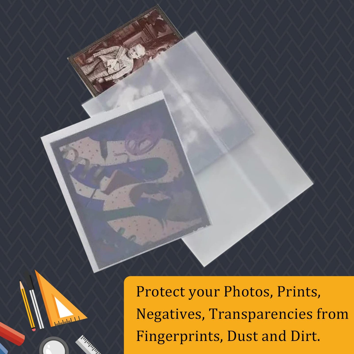 Lineco Glassine Envelopes 8" x 10'', Pack of 100. Envelopes. Protect Photos, Prints, Negatives. Air, Water, Dust, Grease Resistant. Store Stamps, Coins, Scrapbooking, Storage.