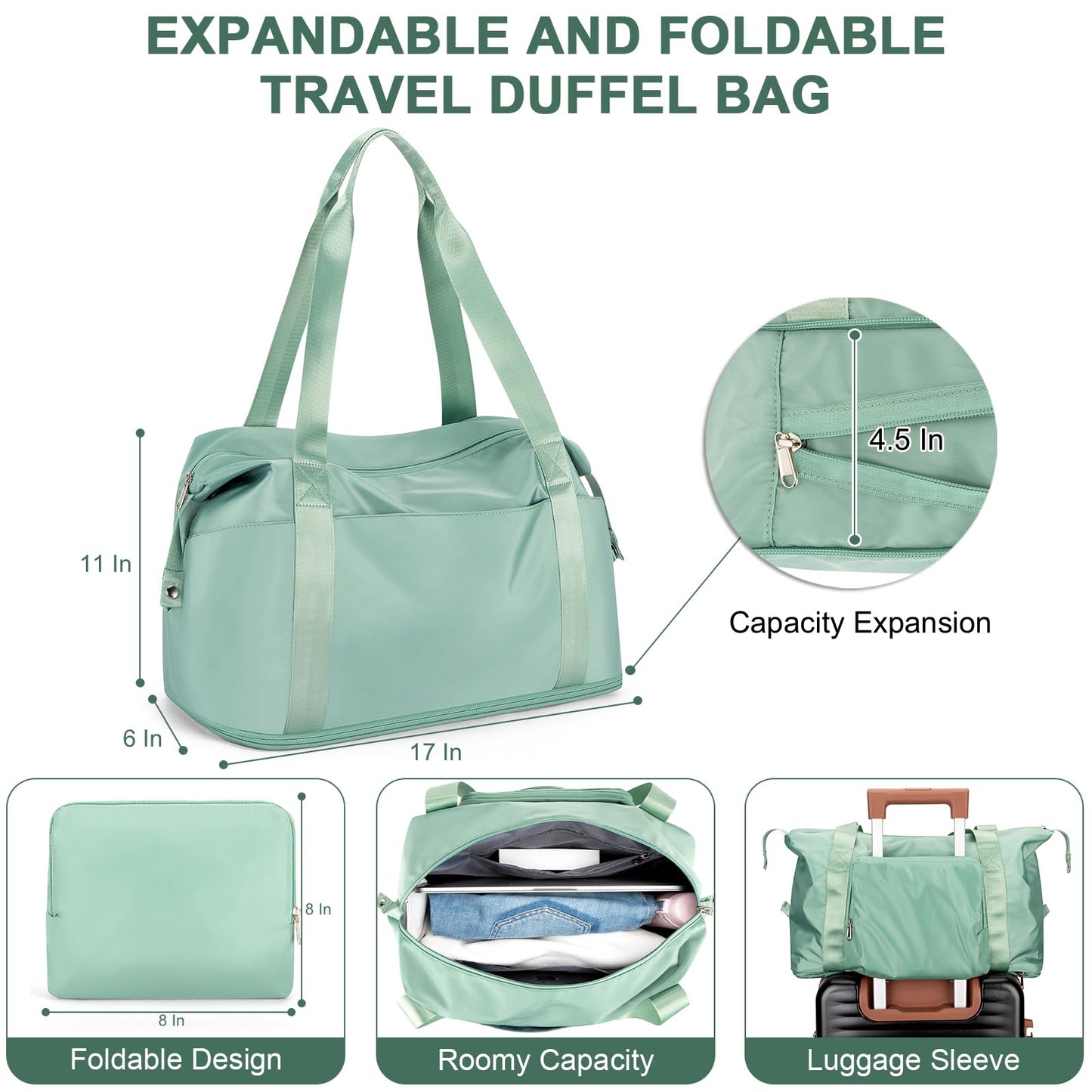 Travel Backpack For Women, Flight Approved Carry-On Backpack, Waterproof Outdoor Gym Casual Daypack, With Large Duffel