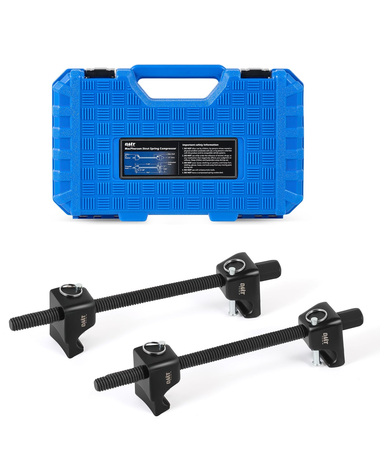 Orion Motor Tech 2pc Macpherson Strut Spring Compressor Tool Set with 26.7 cm Range, Heavy Duty Coil Spring Compressor Tools with 1/2" Square Drive, 13/16" Hex Strut Compressors for Car Truck, Black