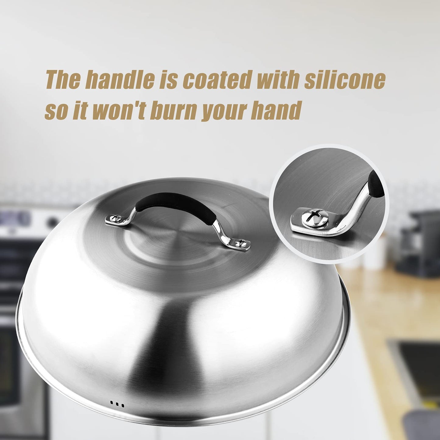 only fire Stainless Steel Griddle Accessories Kit Chesse Melting Dome Steaming Cover for Flat Top Griddle Grill Indoor or Outdoor, 2pcs - 9"&12"