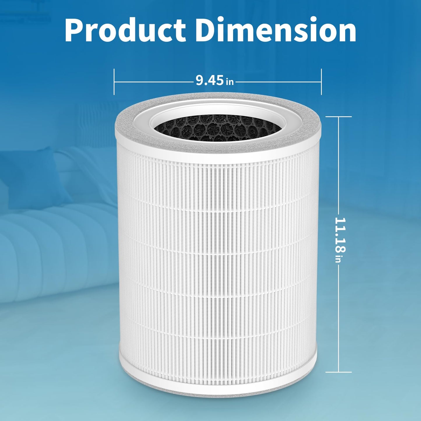 SAKEGDY TR-8200 Replacement Filter, Compatible with Dreamegg TR-8200 Large Room Air Purifier, 3-in-1 Filtration with Pre-Filter, H13 HEPA Filter and Activated Carbon Filter, 1-Pack.