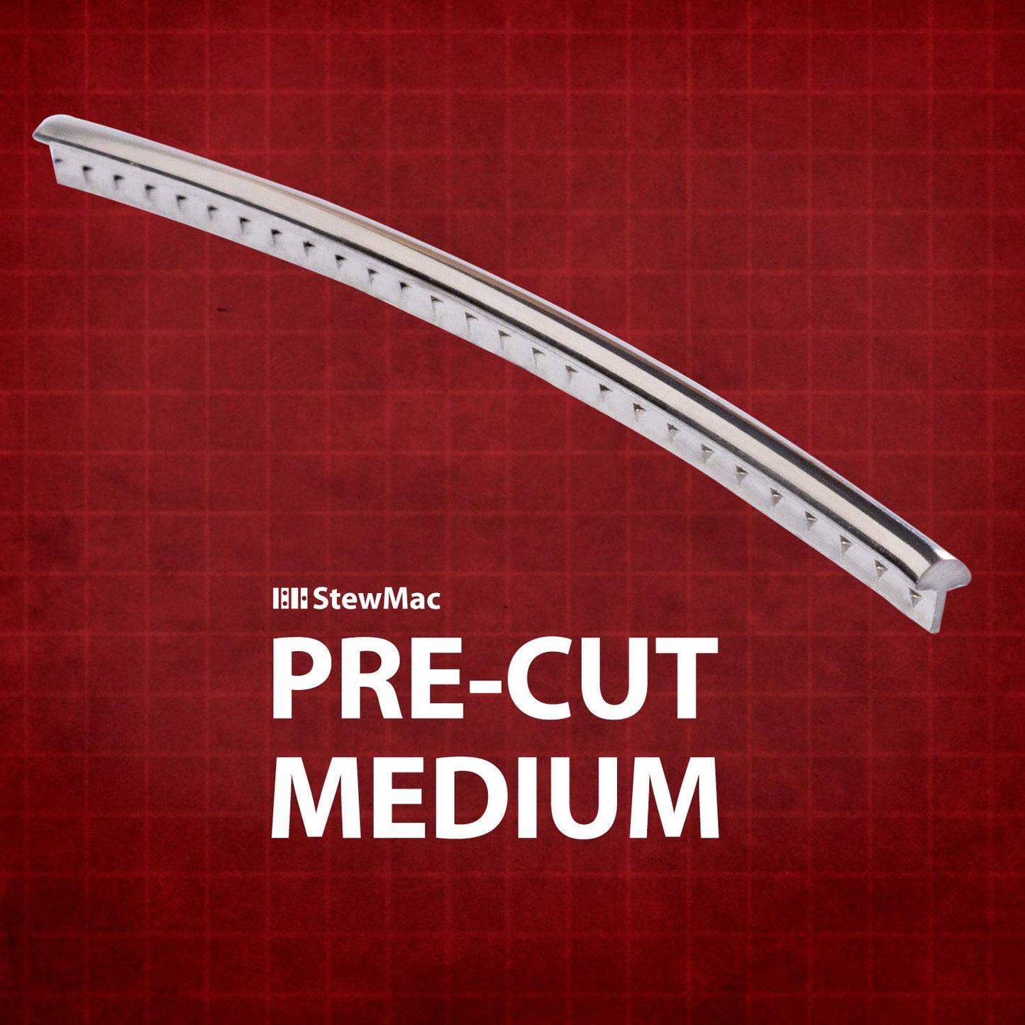 StewMac Pre-Cut and Pre-Radiused Fretwire Set, Medium/Medium, 12" Radius, 24-Pieces