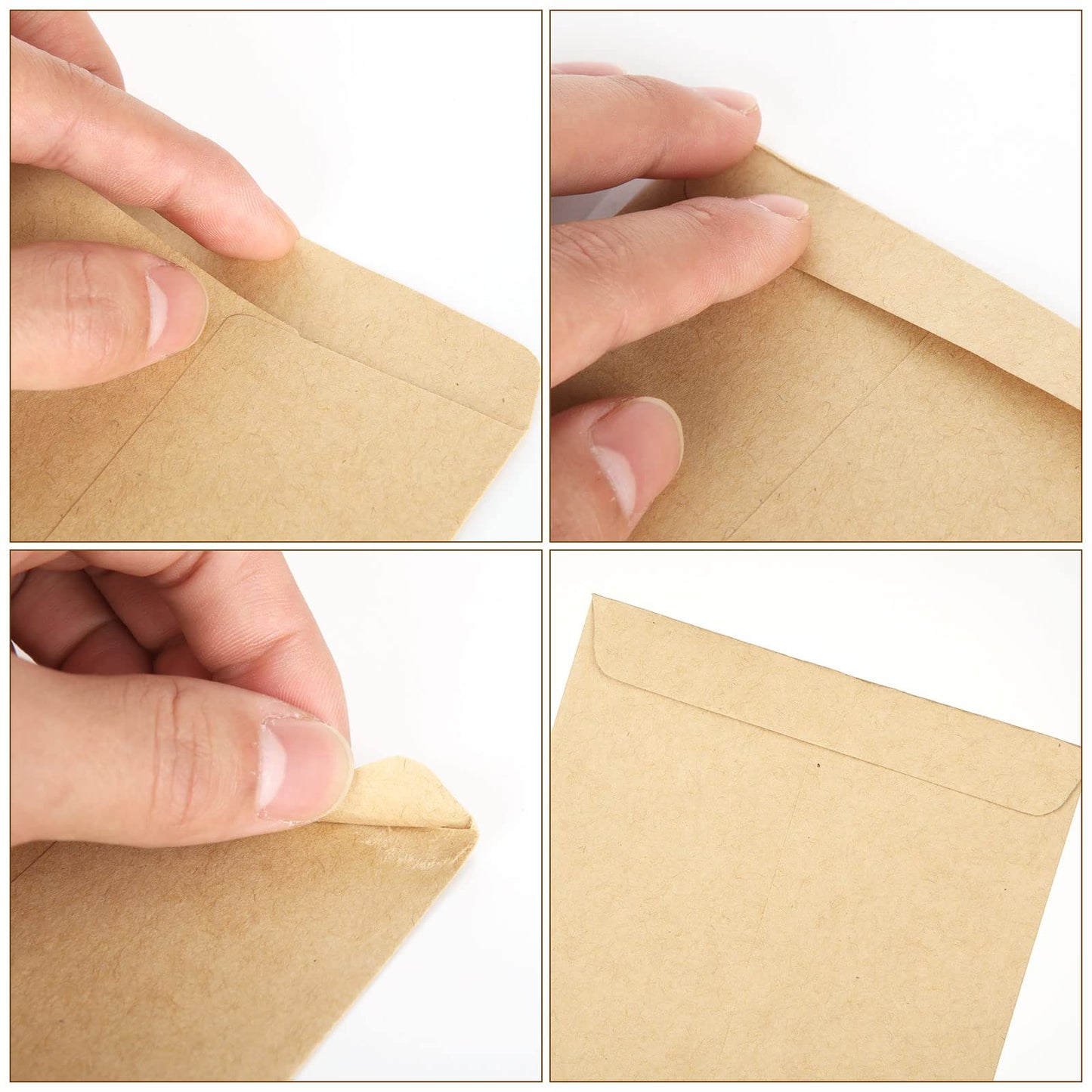 DAJAVE 500 Pack #7 Kraft Money Envelopes for Cash, 4 x 7 Inch Small Coin Envelope, Brown Paper Cash Envelope for Money, Seed Envelopes for Check, Budget, Small Item Organizer