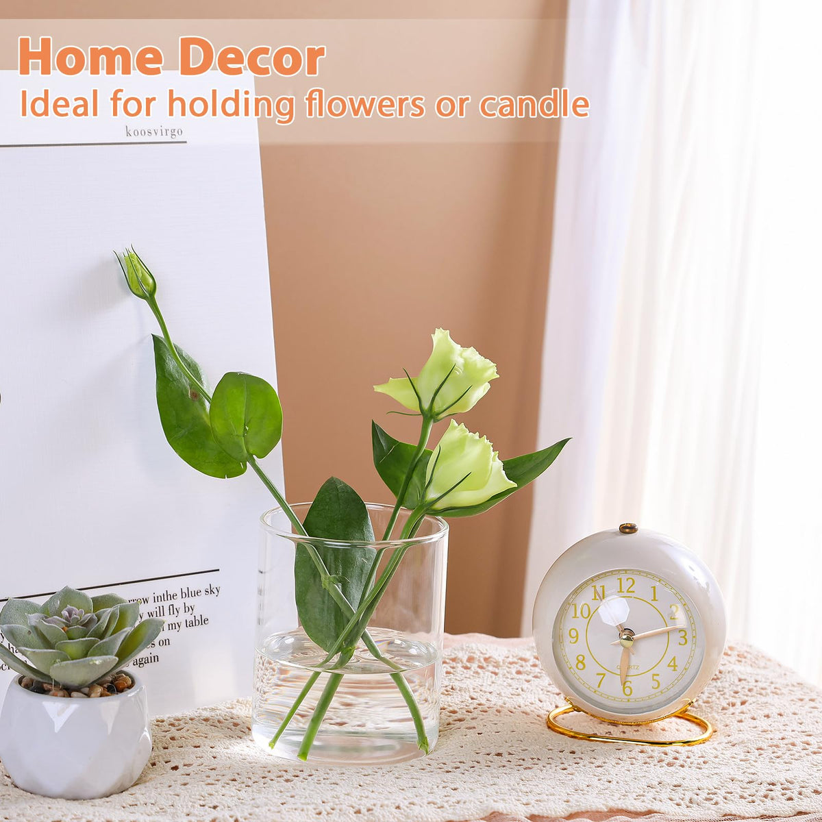 12pcs Glass Cylinder Vases for Centerpieces | 4 Inch Tall Flower Vase for Wedding Decorations, Clear Floating Candle Vases in Bulk, Hurricane Candle Holders for Table, Home Décor