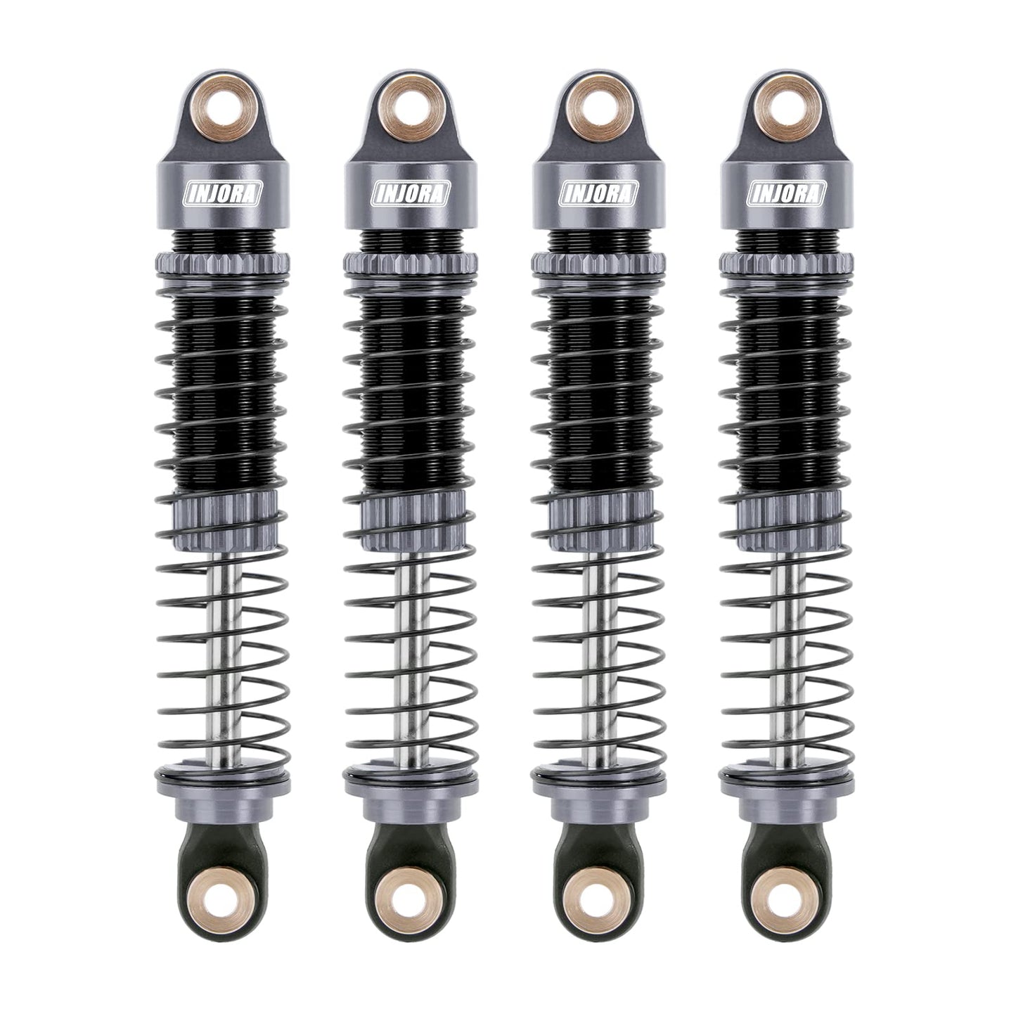 INJORA 59MM Shocks Longer Threaded Shock Absorber Oil Damper for TRX4M TRX4MT 1/18 RC Crawler Upgrade (Grey)