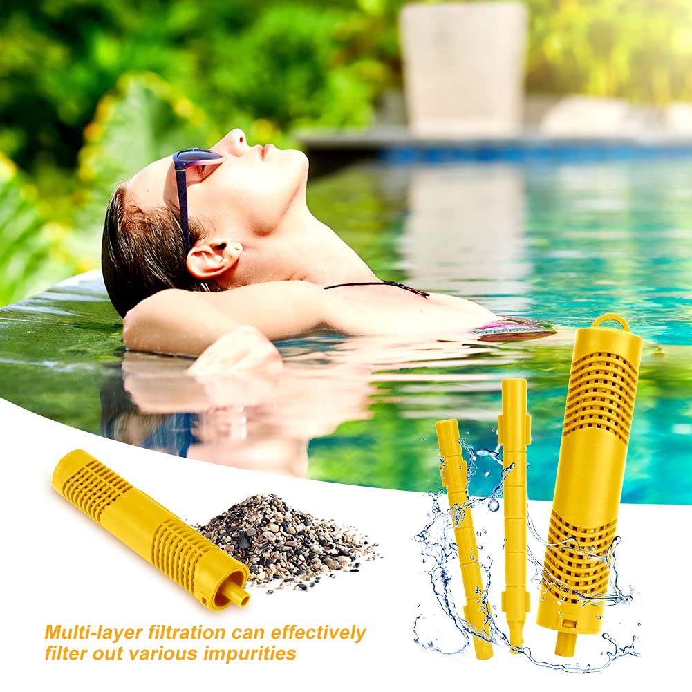 ACETOP Spa Mineral Stick 4 Pack Hot Tub Filter with 4 Months Lifetime Cartridge Universal for Spas Filters Swimming Pool Fish Pond (4Pcs (Yellow))