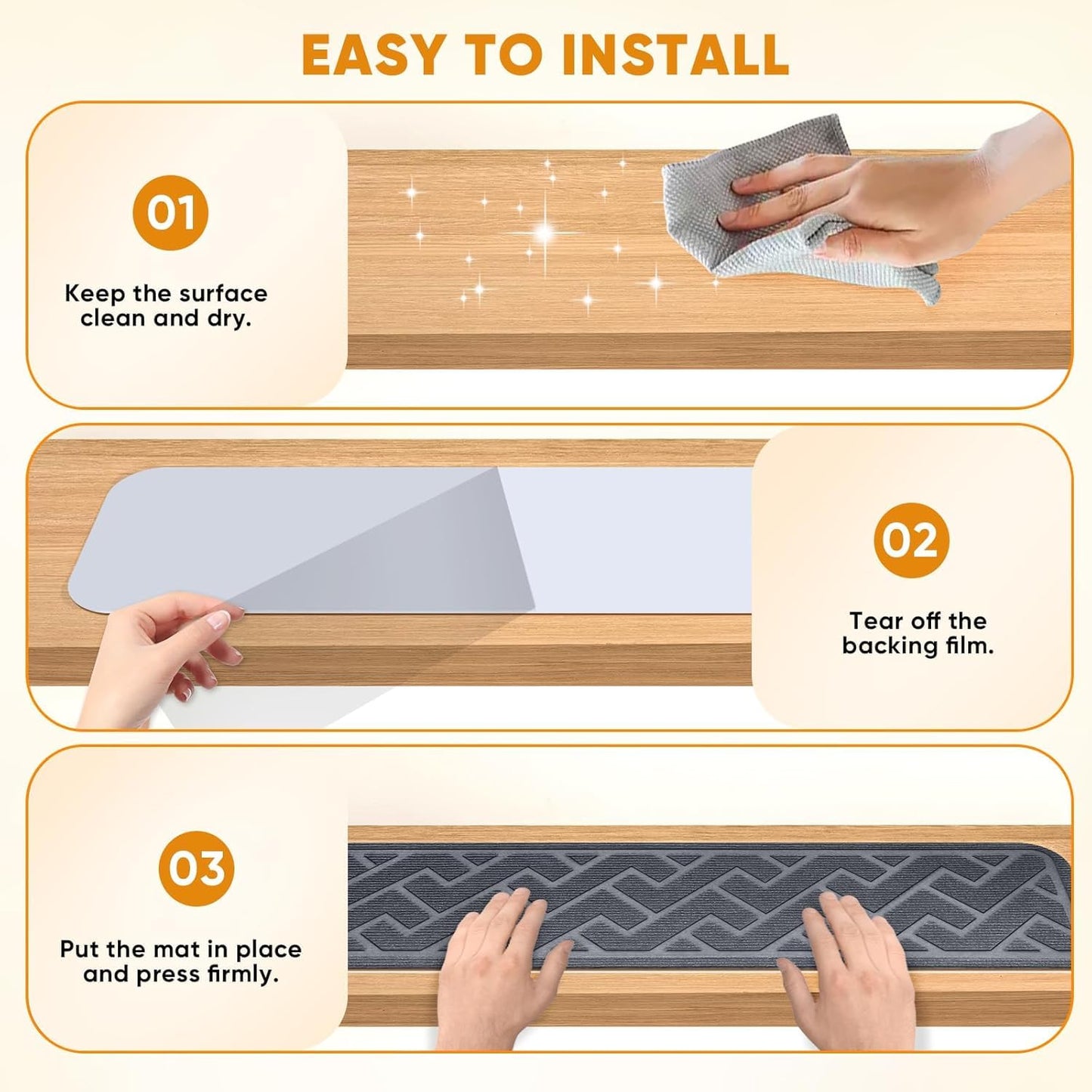 Stair Treads Non Slip, 15 Pack 8 "X 30" Stair Runners for Wooden Steps, Stairs Carpet Strips, Carpet Stair Treads Made of Polyester and Reusable Adhesive, for Kids, Elders and Dogs (Gray)