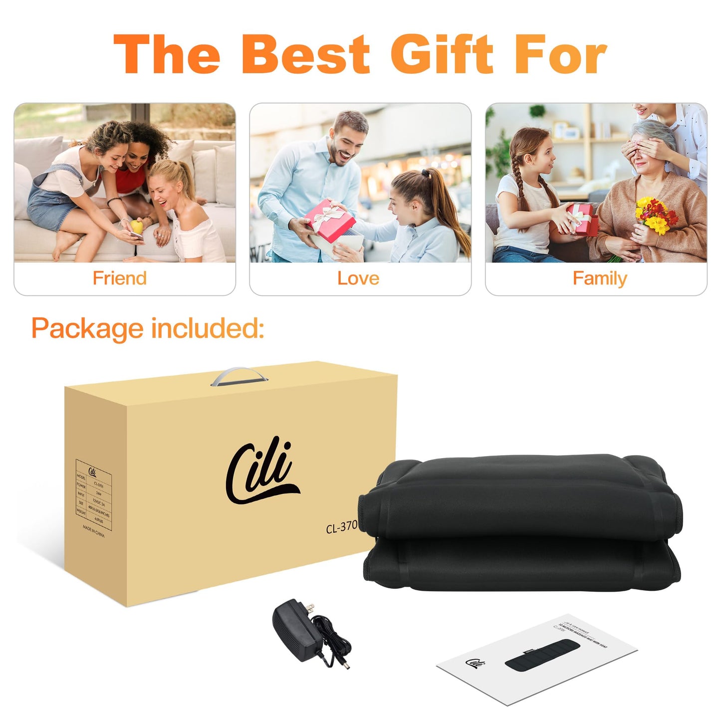 CILI Full Body Massage Mat, Back Massager Chair Pad,10 Vibration Motors & 5 Massage Modes for Recliner, Sofa, Bed,Massage Mattress Pad for Back, with Auto Shut Off, Gifts for Men,Women