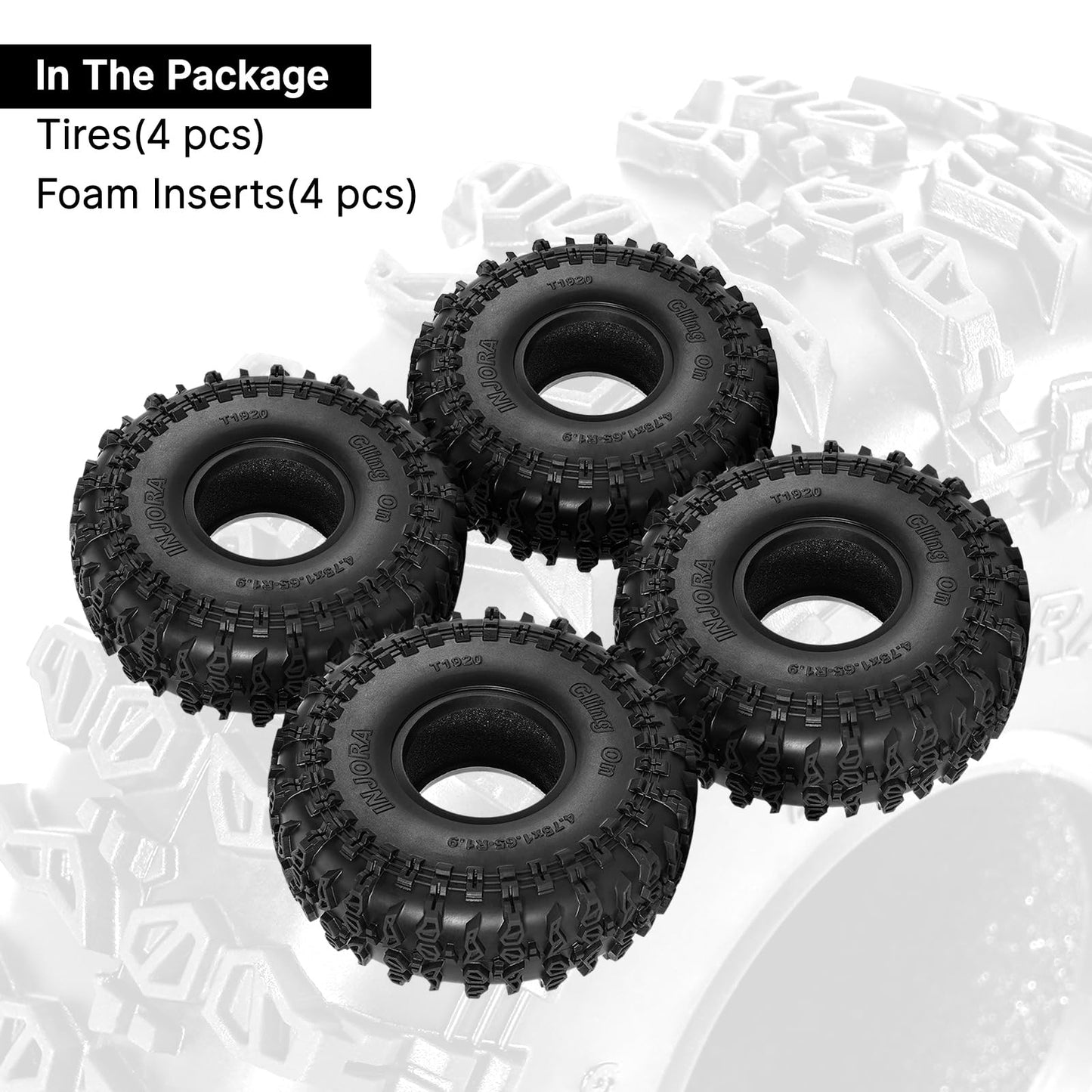 INJORA S5 1.9" Cling On Tires 120 * 42mm for 1/10 RC Crawler Upgrade(T1920)