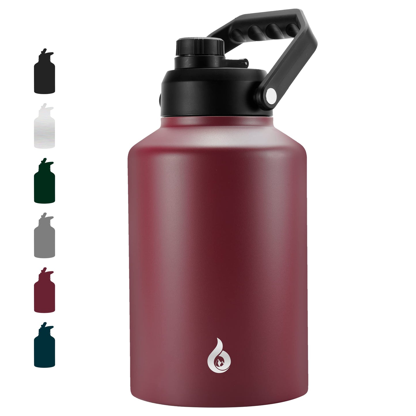 BJPKPK One Gallon(128 oz) Insulated Water Bottle, Dishwasher Safe Stainless Steel Thermo, BPA Free Jug with Ergonomic Handle & Anti-Slip Bottom, Large Water Bottle, Brick Red