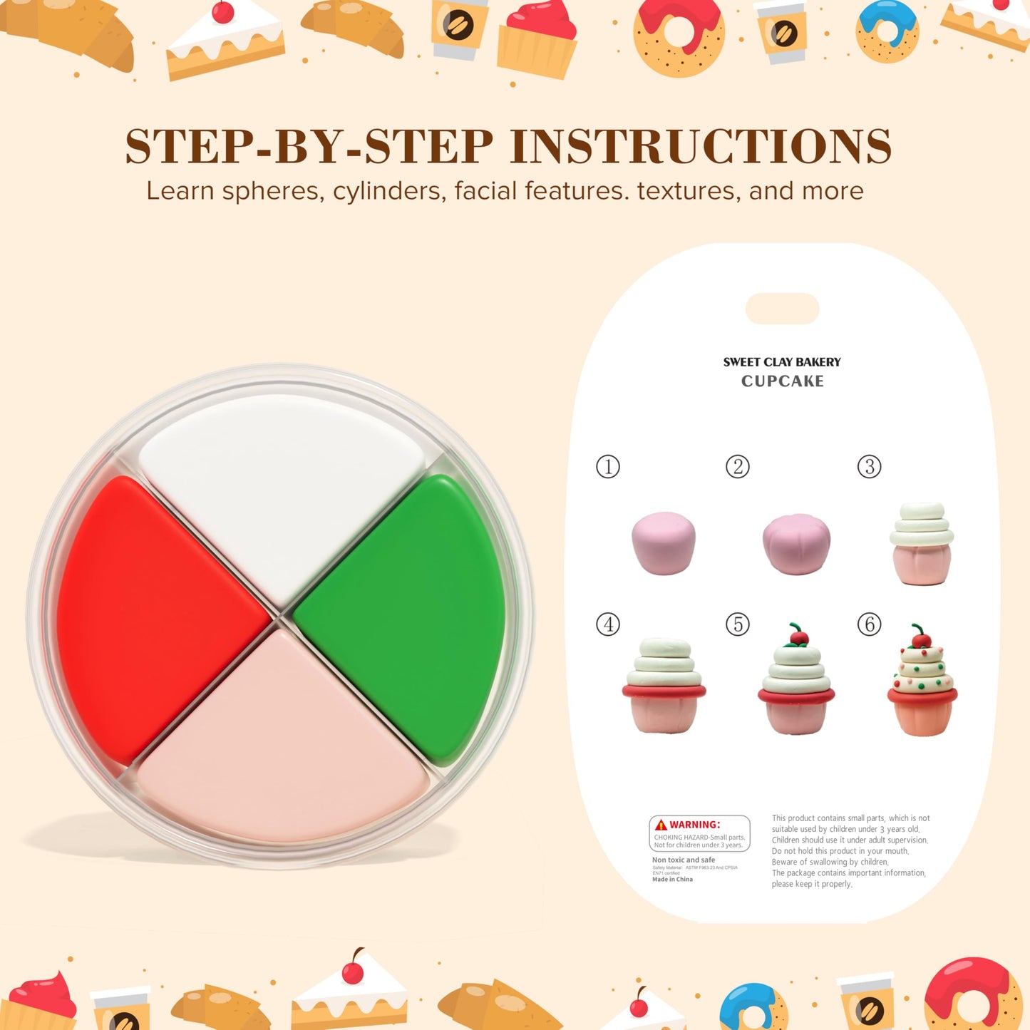 Cake Themed Air Dry Clay Kit for Kids - 12 Boxes Ultra Light Model Magic Clay, Soft DIY Modeling Clay with Sculpting Tools & Tutorials, Arts and Crafts Gift for Girls and Boys