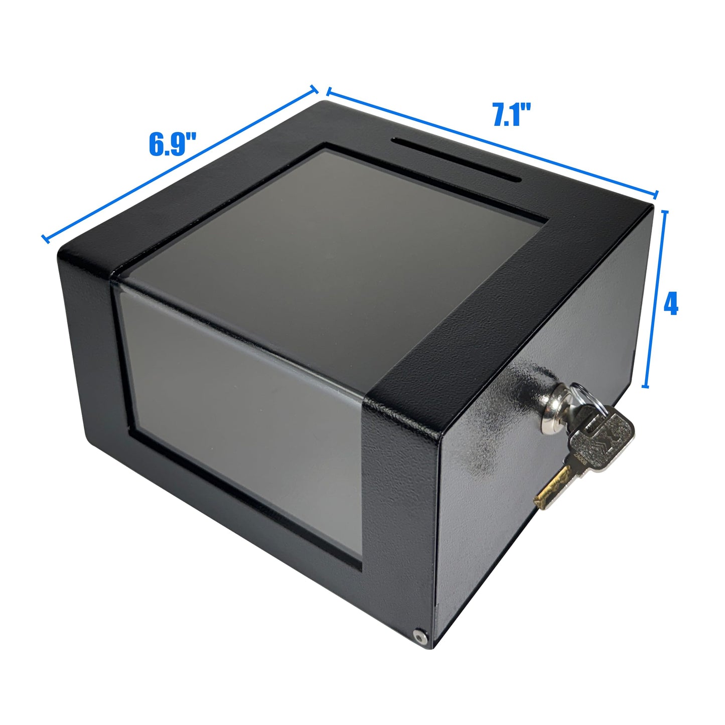 Steel Locking Tip Box - Heavy-Duty Secure Tip Jar with Combination Cable Lock, Ideal for Taxi Tips, Donations, Suggestions, Business Cards, Cash, and More in Family Churches, Restaurants, and Events.