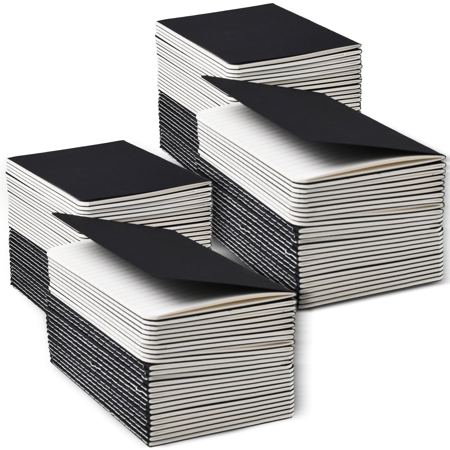60 Pcs A6 Pocket Notebooks Bulk, 3.5 x 5.5 Inch Mini Lined Notepads, Black Small Journals for Students, Travellers, School and Office Supplies, 20 Sheets/40 Pages