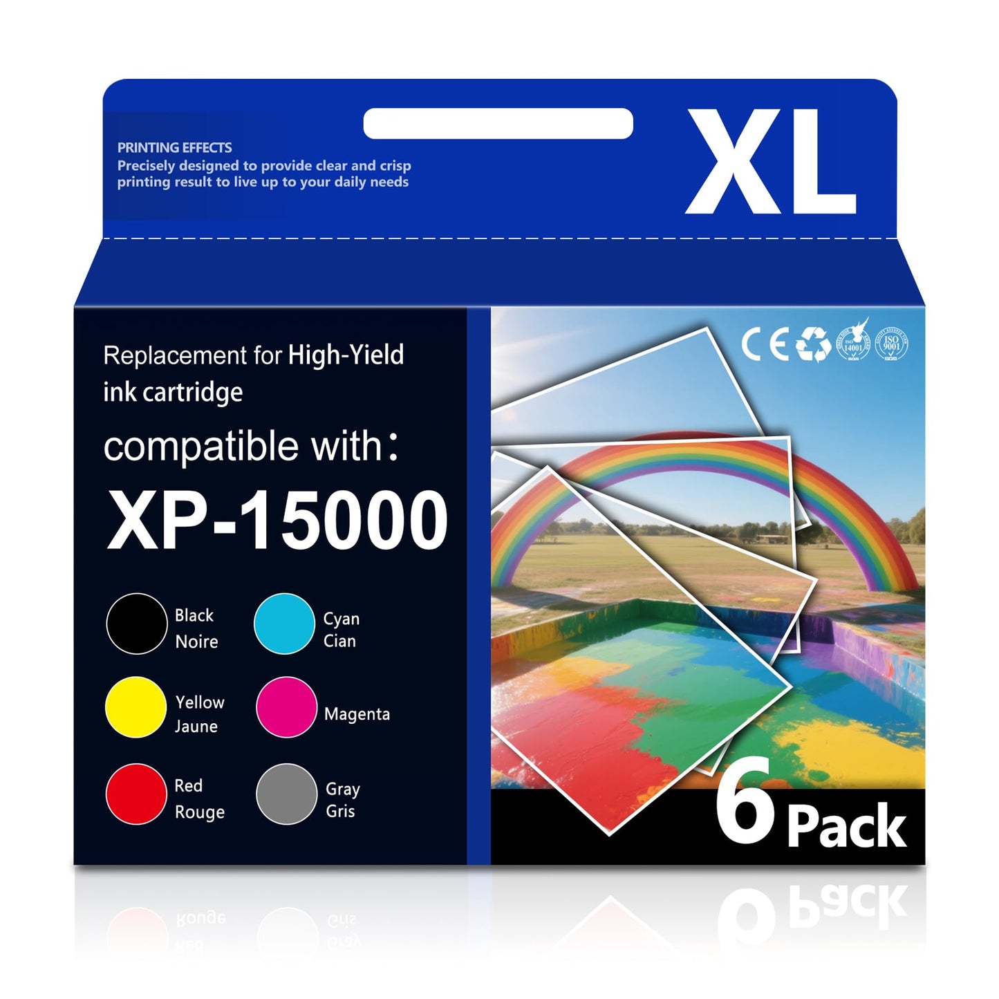 312XL 314XL High Yield Ink Cartridges Combo Pack Replacement for 312XL 314XL Ink Cartridge with Expression Photo XP-15000 XP-8500 XP-8600 Printer (6-Pack, Black/Cyan/Magenta/Yellow/Red/Gray)