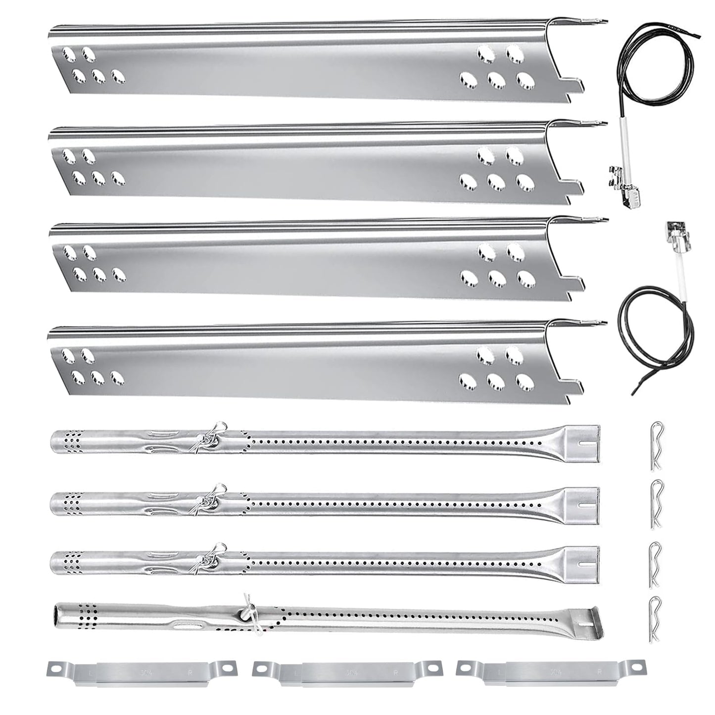 Welbocom 17.75" Grill Burner Kit for Charbroil Performance 4 & 2 Burner Grills 463342119 463377319 463347019; Charbroil Grill Replacement Parts; Char Broil Grill Replacements; Heat Shield (4-Burner)
