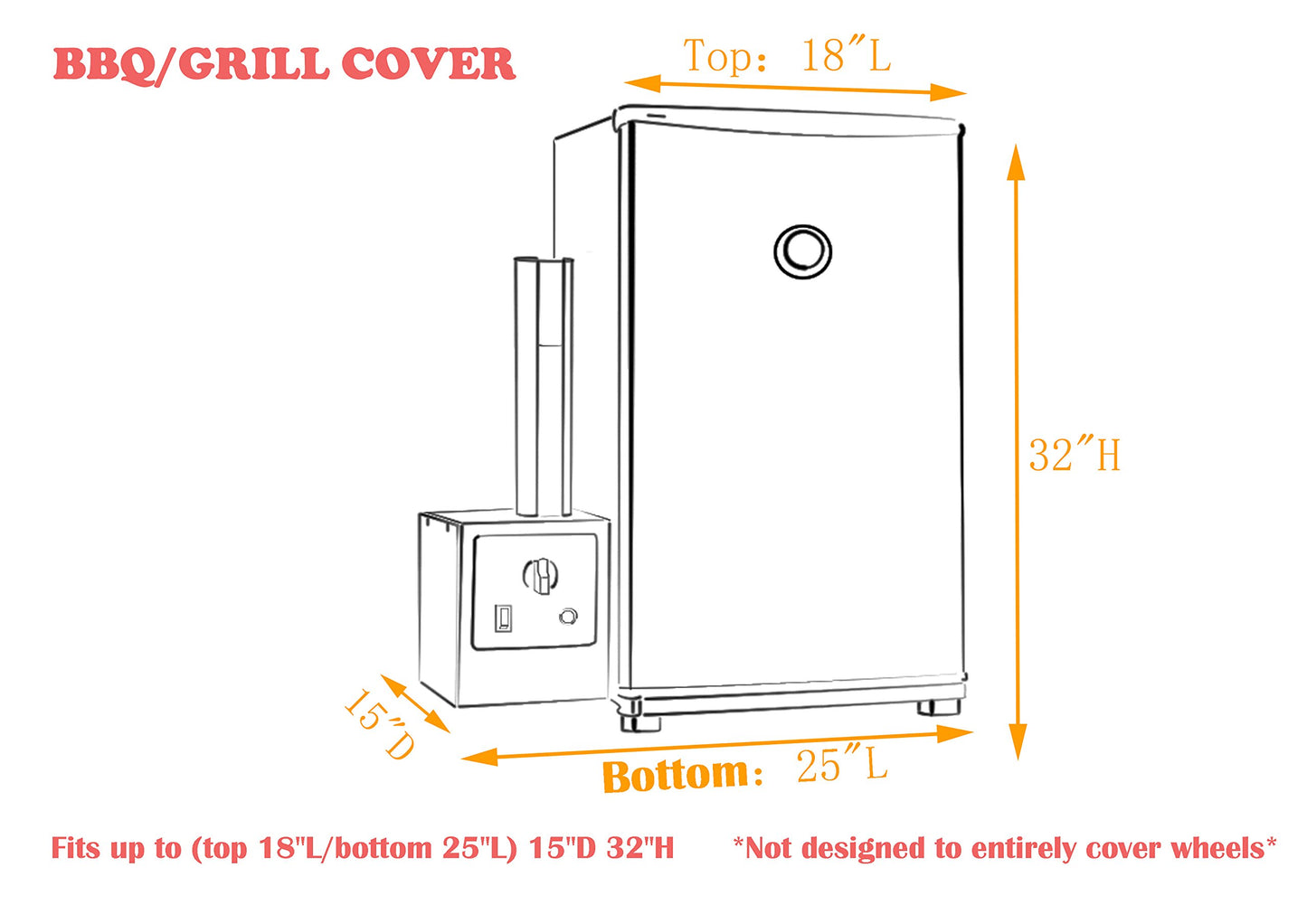 iCOVER Smoker Cover- Bradley Digital 4 Rack 600D Smoker Cover Heavy Duty Canvas Waterproof with Vent