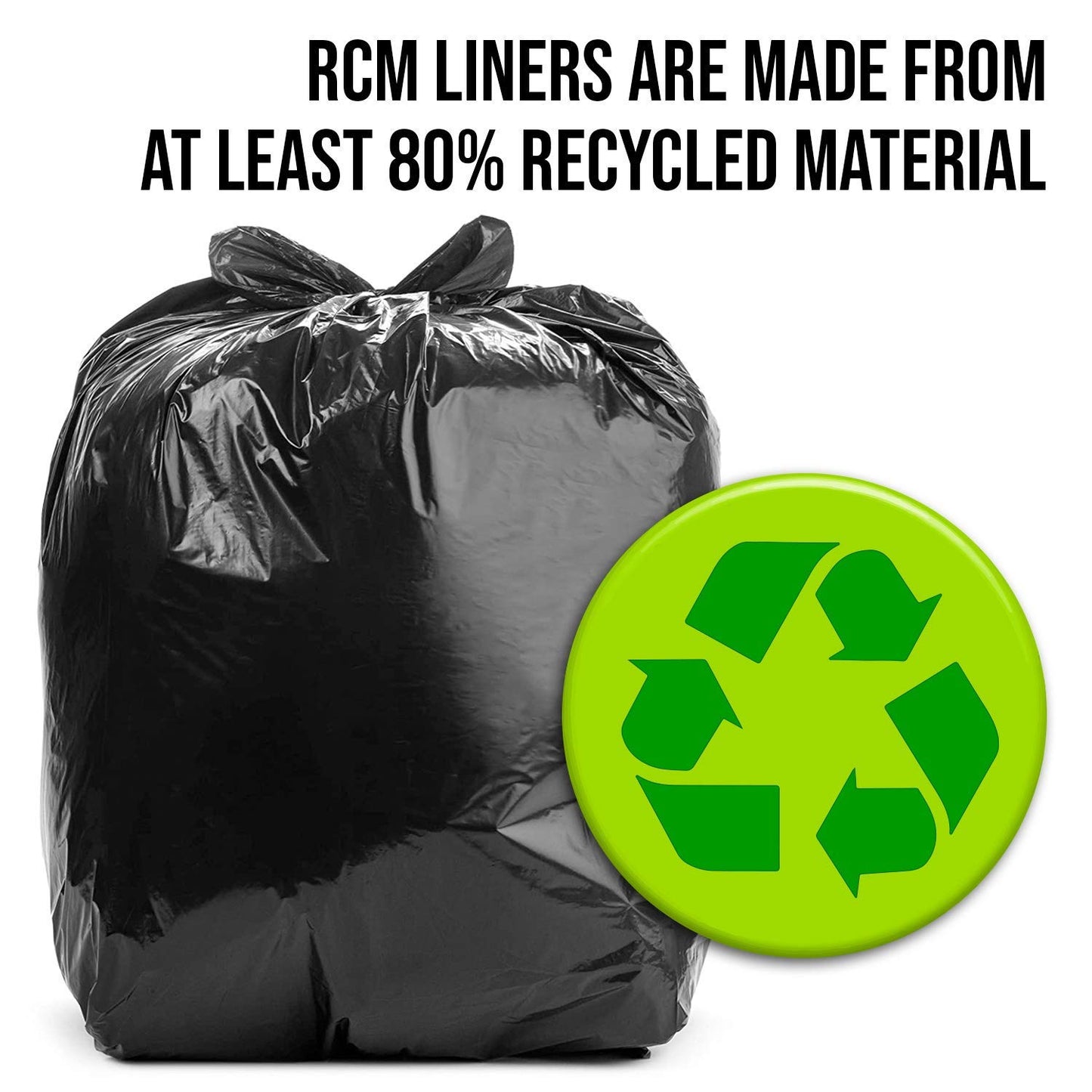 Aluf Plastics RCM-3858 Coex + Microban Low Density Blend Star Seal Bag on Coreless Roll, 55-60 Gallon Capacity, 58" Length x 38" Width, 45 lbs Max Load, Black (Pack of 100)