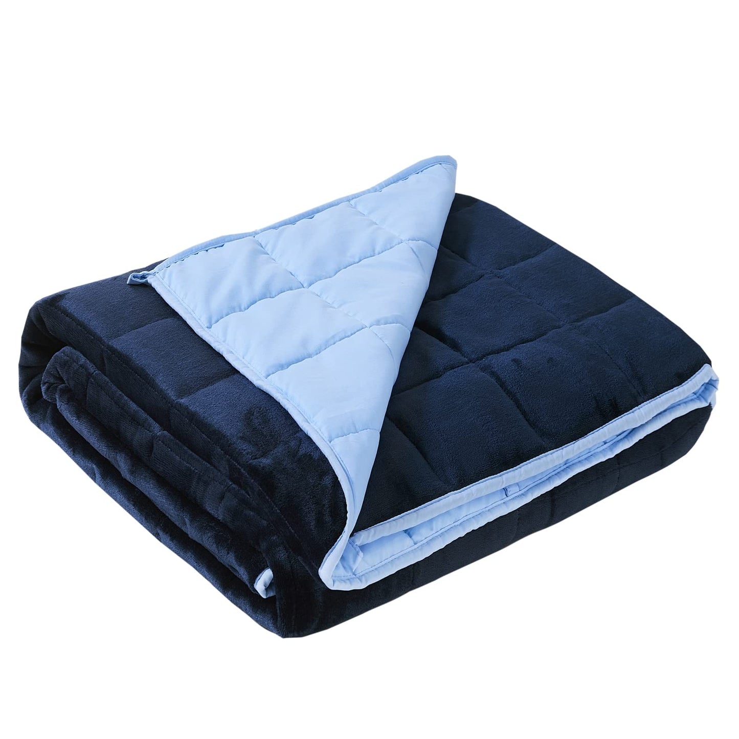 Satwip Weighted Blanket Queen Size 15lbs Fuzzy Warm Flannel Throw Blanket with Soft Breathable Sanded, 60 x 80 inches, Blue
