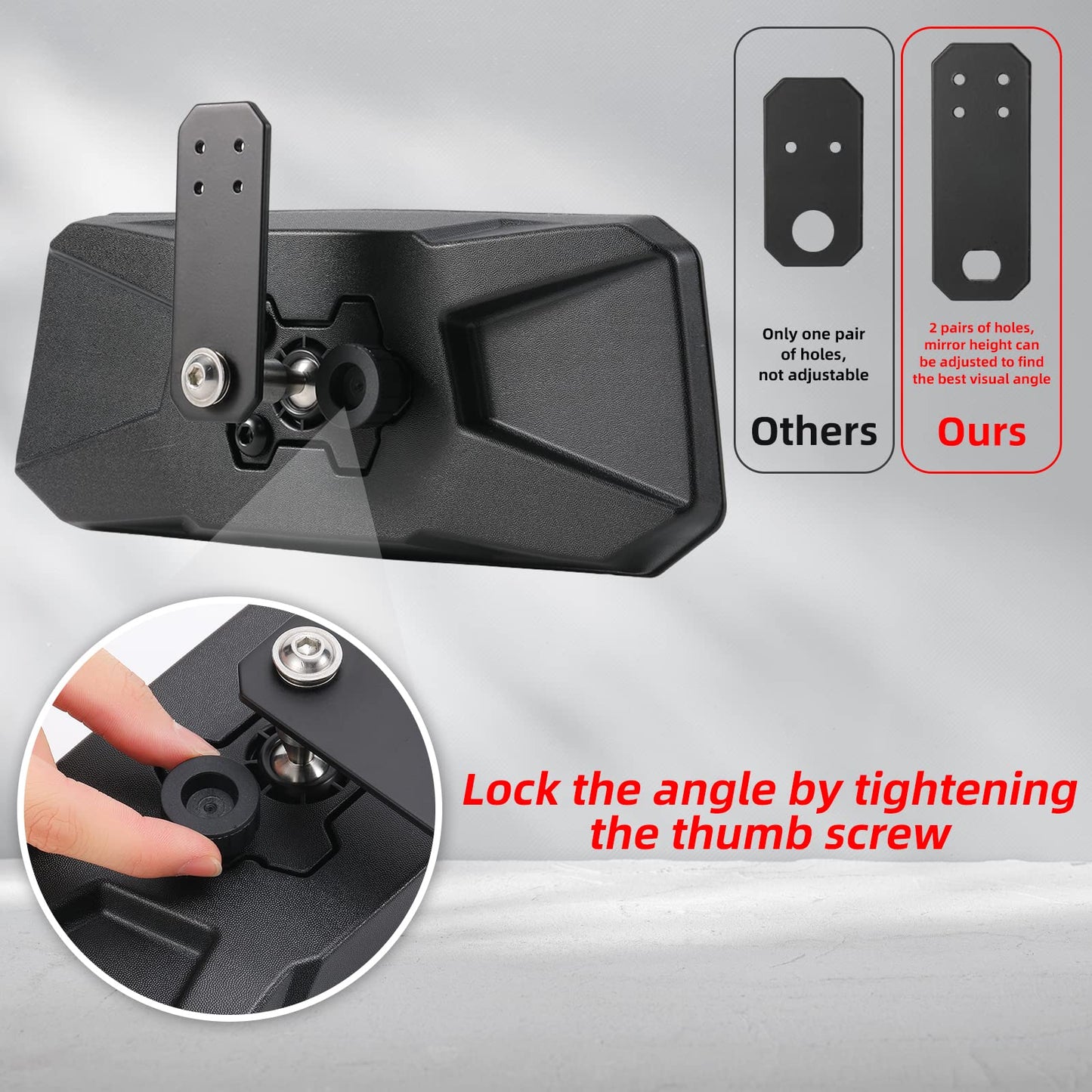 OFIG Ranger Rear View Mirror, UTV Rear View Mirror Compatible With 2017-2026 Polaris Ranger 500 570 900 XP 1000 XP/Crew, Require Factory Drop Down Mounting Tab OEM#2879969