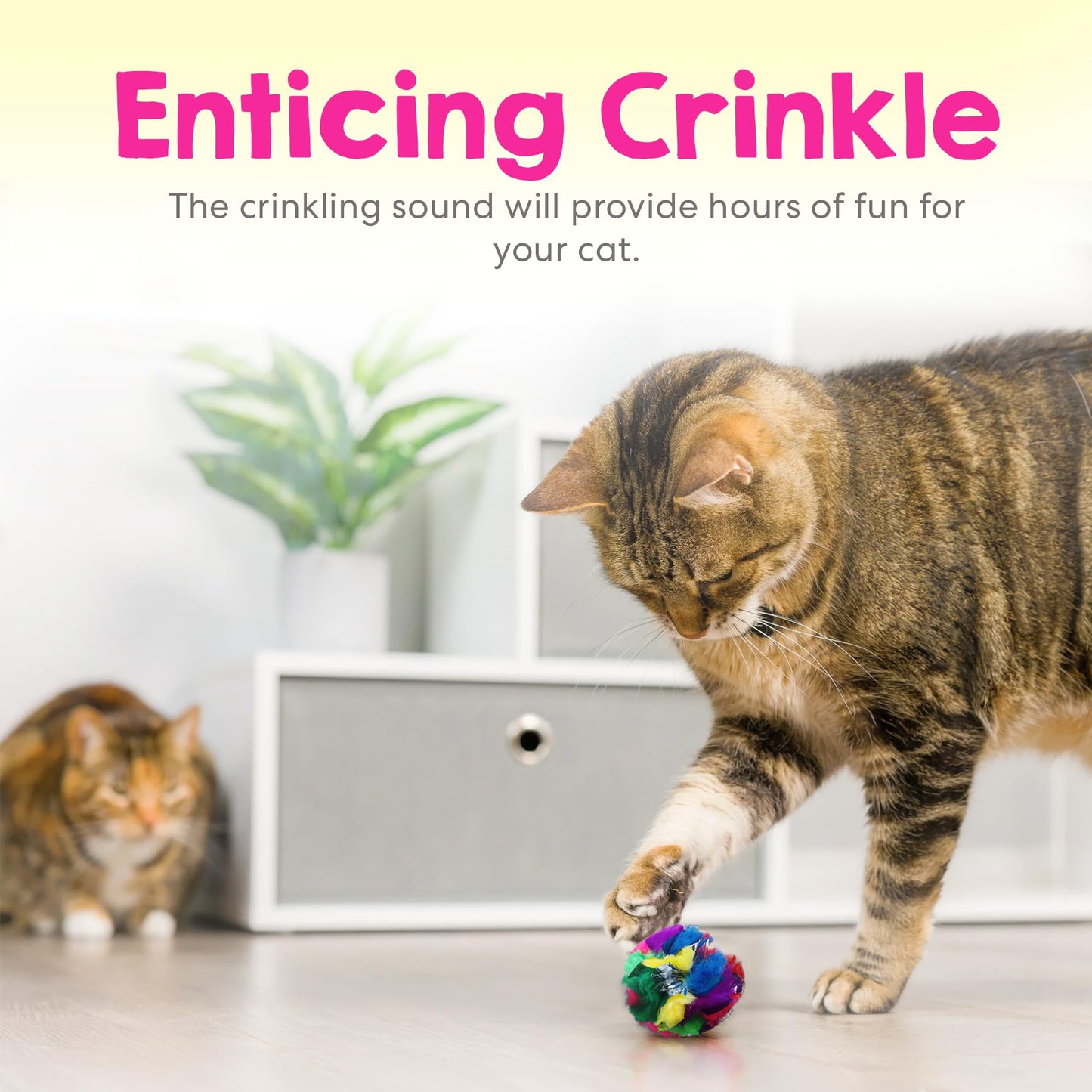 Cat Crinkle Balls 1.5 Inch (50-Pack) - Canadian-Made Cat Toys - Crinkle Balls for Cats