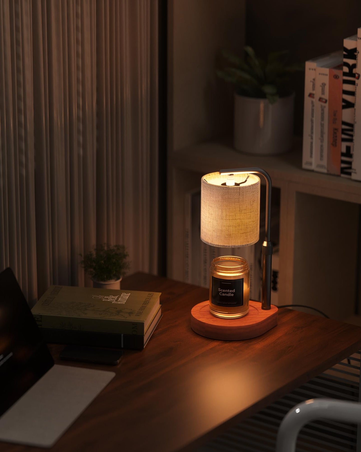 Candle Warmer Lamp with Timer & Dimmer for Yankee Candles, Adjustable Height Candle Warmer for Jar Candles, Wax Melt Lamp for Cozy Home Decor & Gifts,Linen