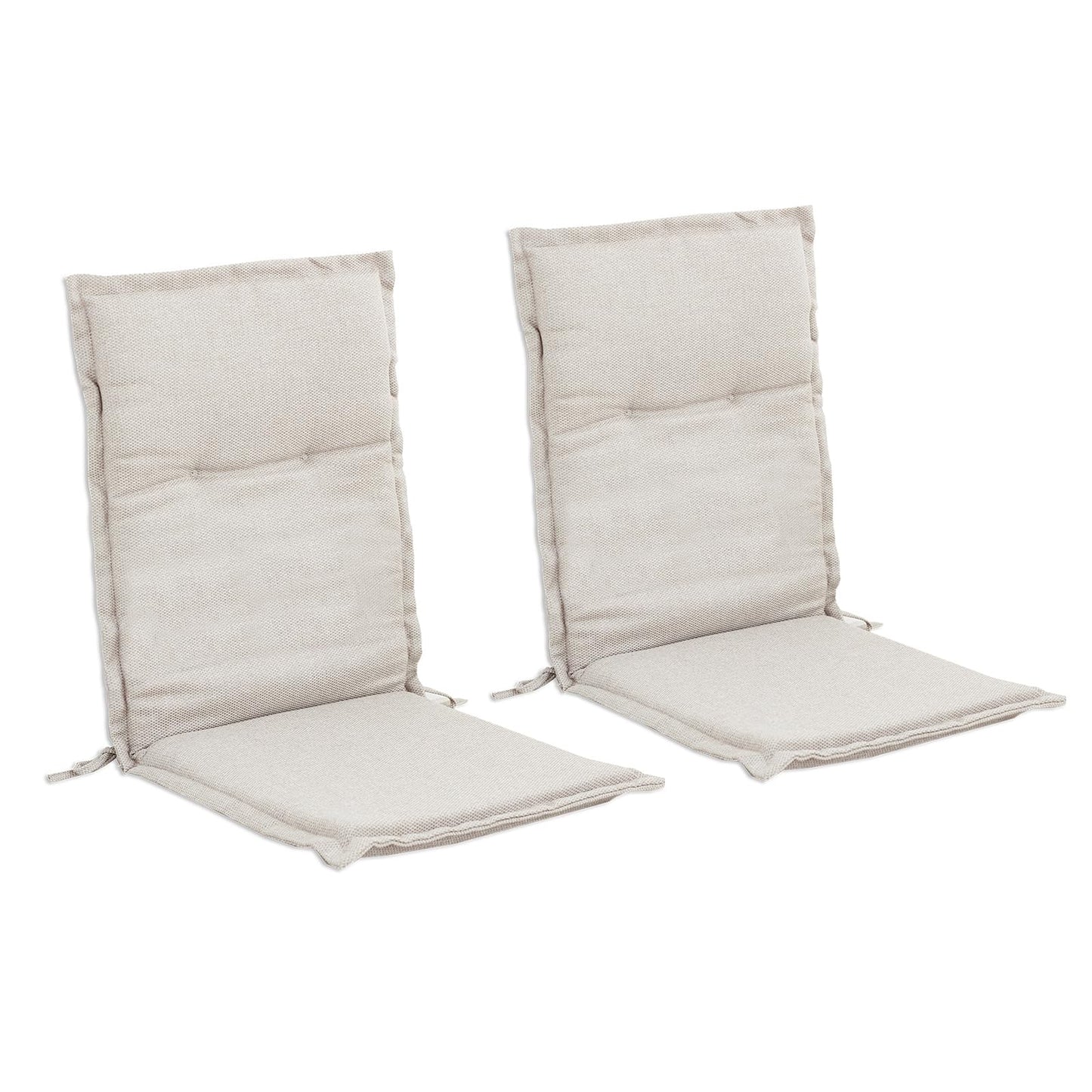C-Hopetree Indoor High Back Rocking Chair Cushions for Glider and Swivel Rocker, Outdoor Replacement Highback Dining Seat Pads with Back Elastic and Ties, 18" x 42" x 1.5", Beige, Set of 2