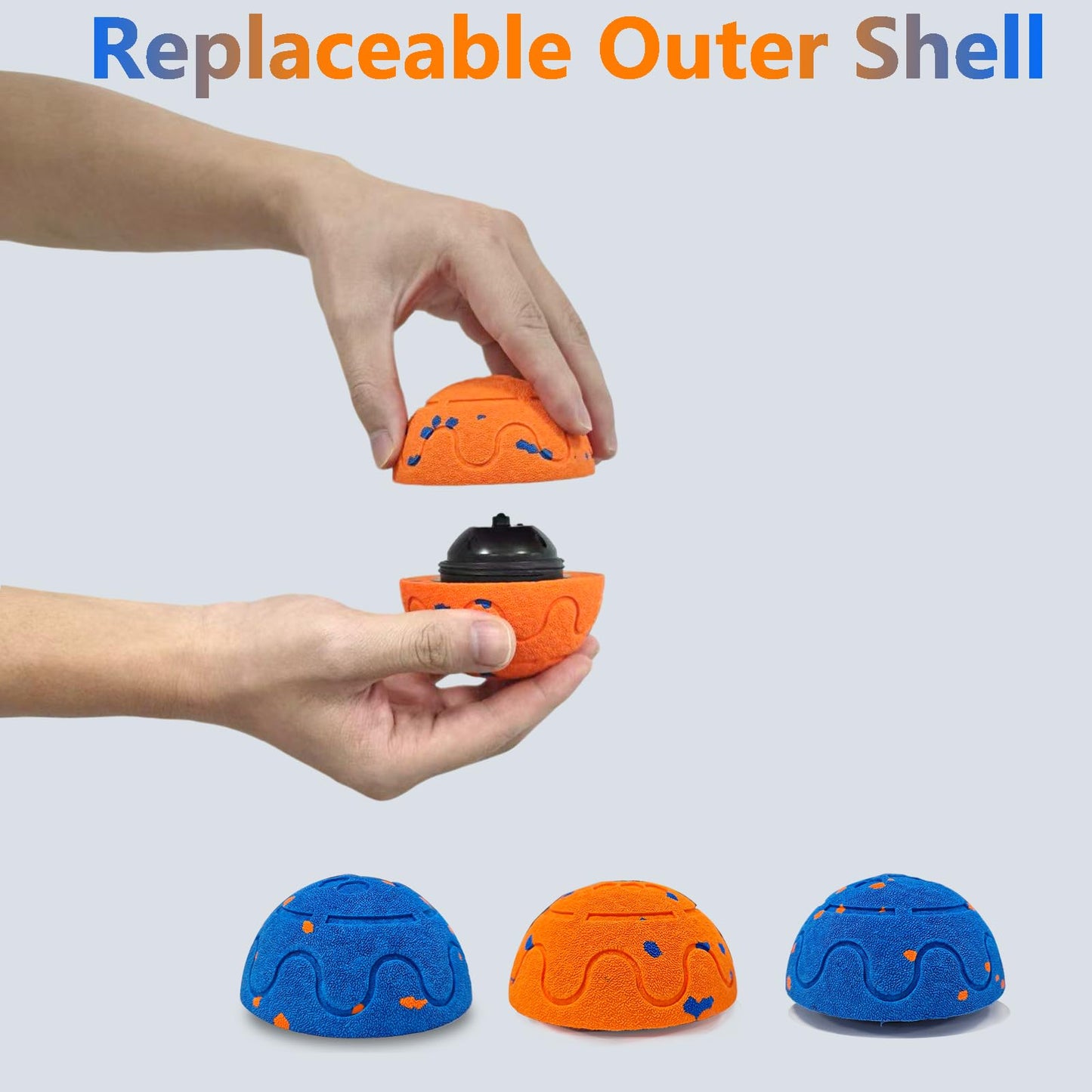 Huimpet Interactive Dog Ball, Automatic Moving, Bouncing Chew Toys, Wicked Balls with 3 Modes, E-TPU Vibrating Dog Ball for Medium and Large Dogs, IP54 Waterproof, Birthday Gifts for Dogs(Orange)