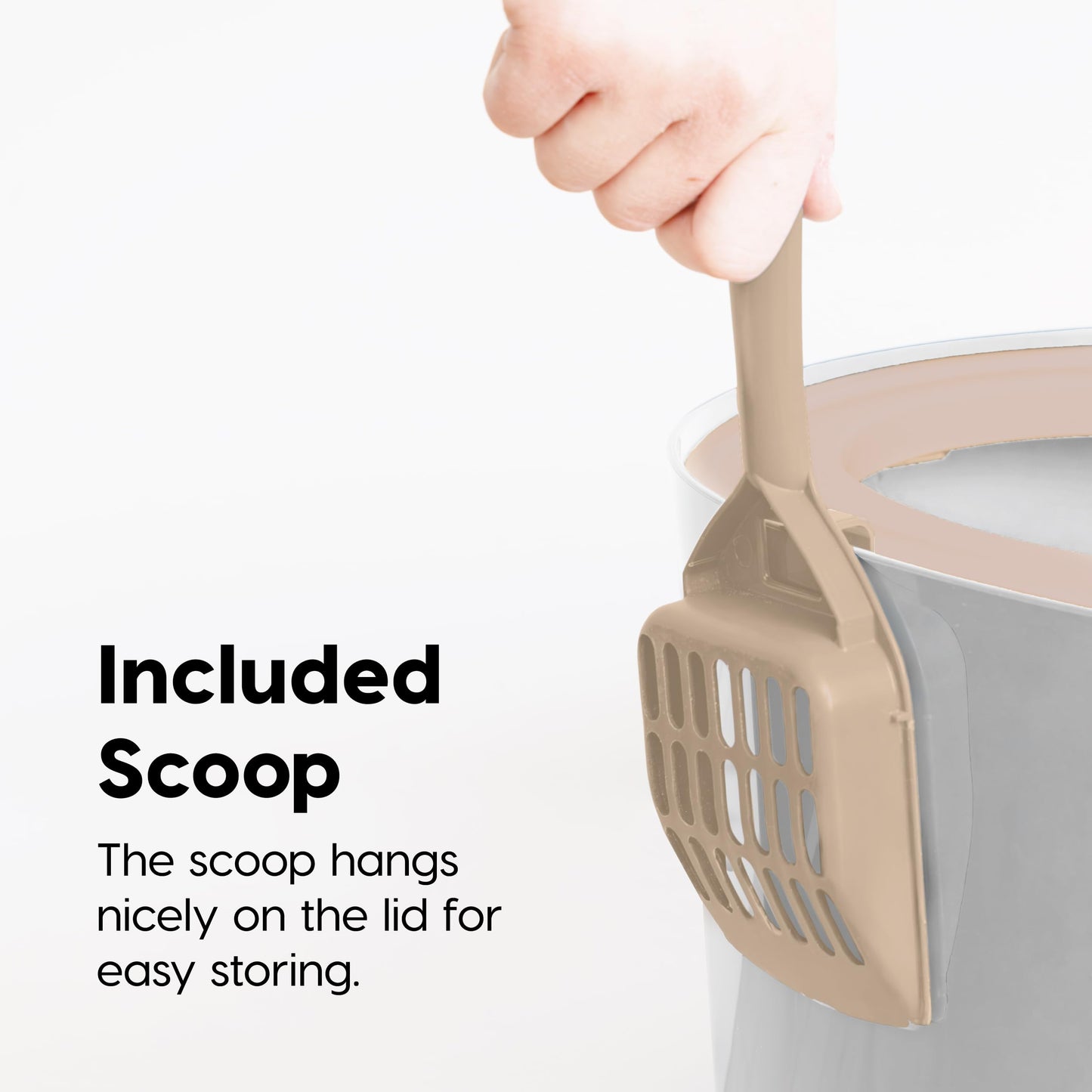 IRIS USA Top Entry Cat Litter Box with Cat Litter Scoop - Large - White