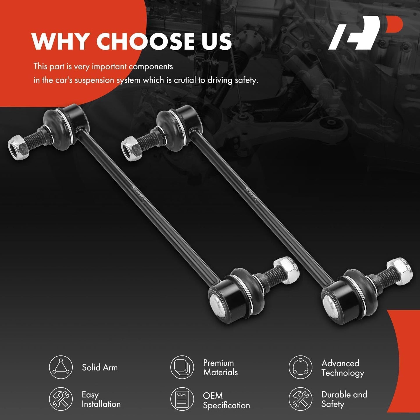 A-Premium 2 x Front Sway Bar Links Stabilizer Bar Links, Compatible with Hyundai Elantra 2007-2012 & Kia Forte Forte Koup 2010-2013, Forte5 2012-2013, Magentis 2006-2010, Optima 2006-2011, Rondo