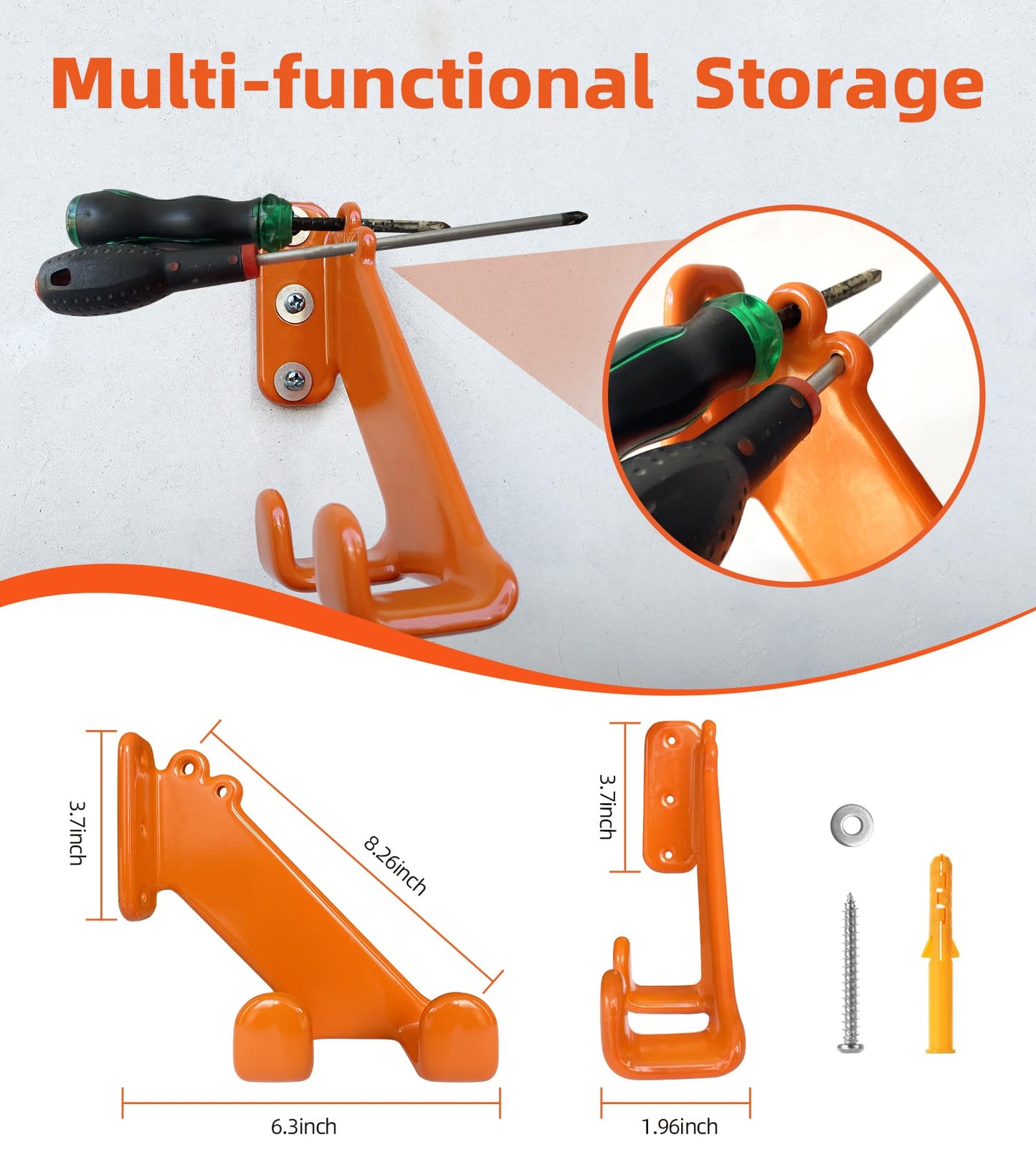 OSROENE Chainsaw Hanger, 2 Pack Chainsaw Wall Mount, Heavy Duty Chainsaw Holder, Garage Organization Garage Storage Shed Organizer Mounted Chainsaw Rack