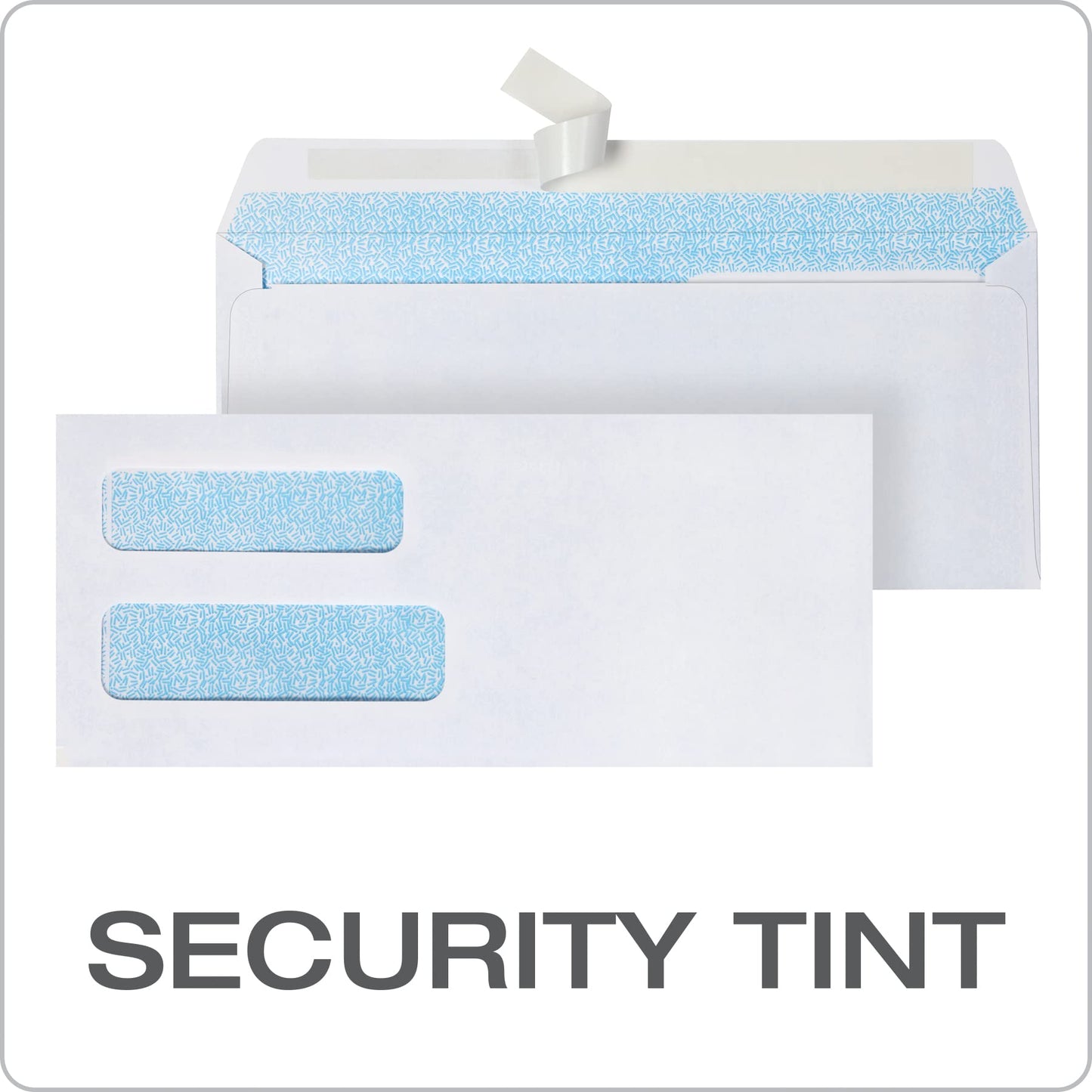 Columbian #10 Double-Window Security Envelopes, 4-1/8 x 9-1/2 Inch, Self Seal, White, for Mailing Invoices, Statements & Documents, 500/Box (COLO338)