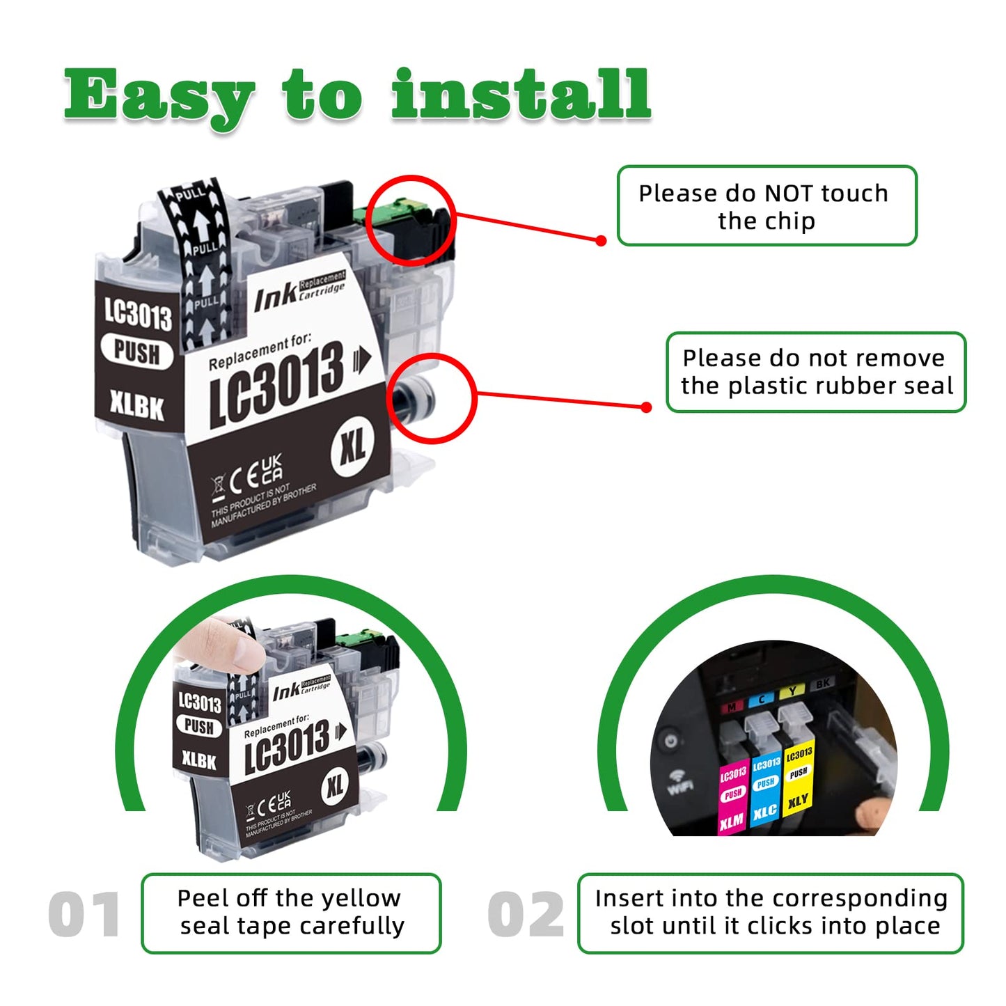 GREENARK Compatible LC3013 LC3013XL Replacement for Brother Ink Cartridge LC3013 LC3013XL for Brother MFC-J491DW, MFC-J497DW, MFC-J690DW, MFC-J895DW Printer (3 Black, 3 Cyan, 3 Magenta, 3 Yellow)