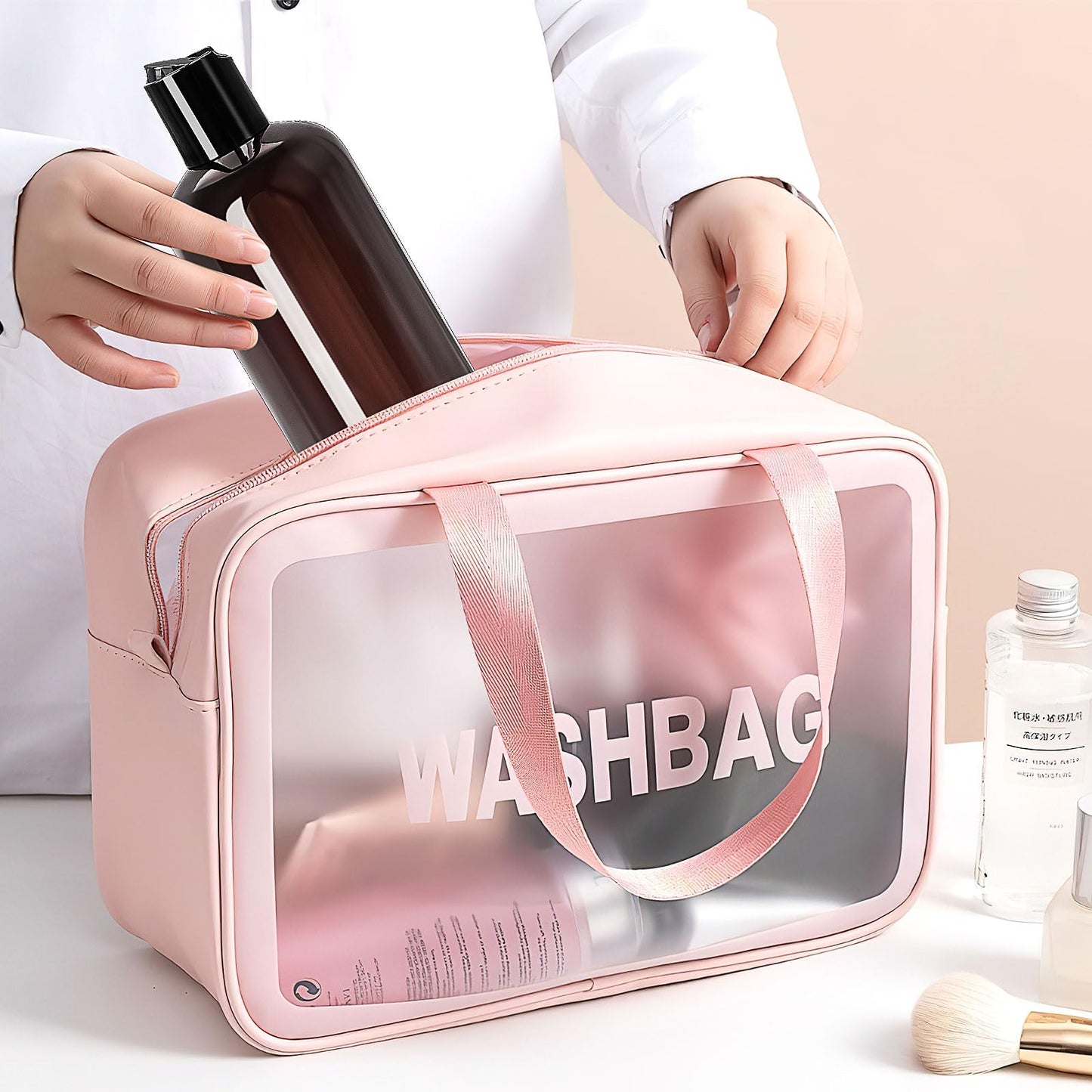 36Pcs Plastic Travel Bottles 8 Oz,Amber Empty Plastic Bottles with Disc Top Flip Cap,Cosmetic Travel Container Refillable Squeeze Bottles for Shampoo Lotions Toiletries Liquid Body Soap