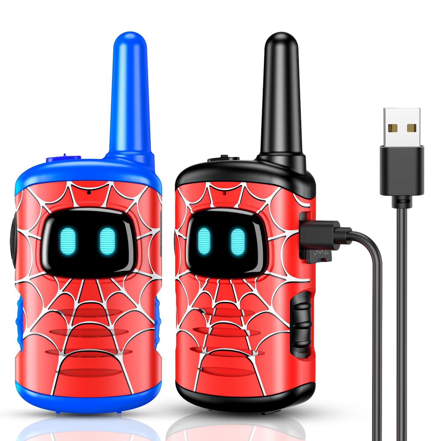 Walkie Talkies for Kids Rechargeable, Exssary Toys for 3 4 5 6 7 Year Old Boys Girls Camping Outdoor Toys for Kids 3-5 Walkie Talkie with USB-C Cable Birthday Gifts for Boy Girl 4-6 8-10