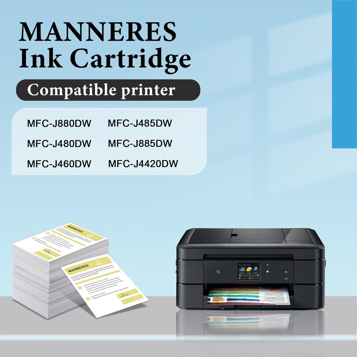 LC203XL Ink Cartridges Compatible for Brother LC203 LC201 High Yield Ink Cartridge Replacement for Brother LC203BK Ink Work with MFC-J480DW MFC-J880DW MFC-J4420DW MFC-J680DW Printer (BK/C/M/Y, 4 Pack)