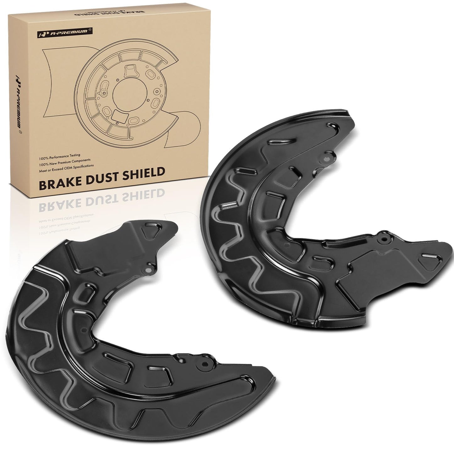 A-Premium 2-PC Set Front Side Brake Dust Shield Compatible with Select Volkswagen and Audi Models - Jetta 2018-2021, Passat, Golf, A3/A3 Quattro/A3 Sportback e-tron, Q3, TT Quattro, Arteon, e-Golf, S3